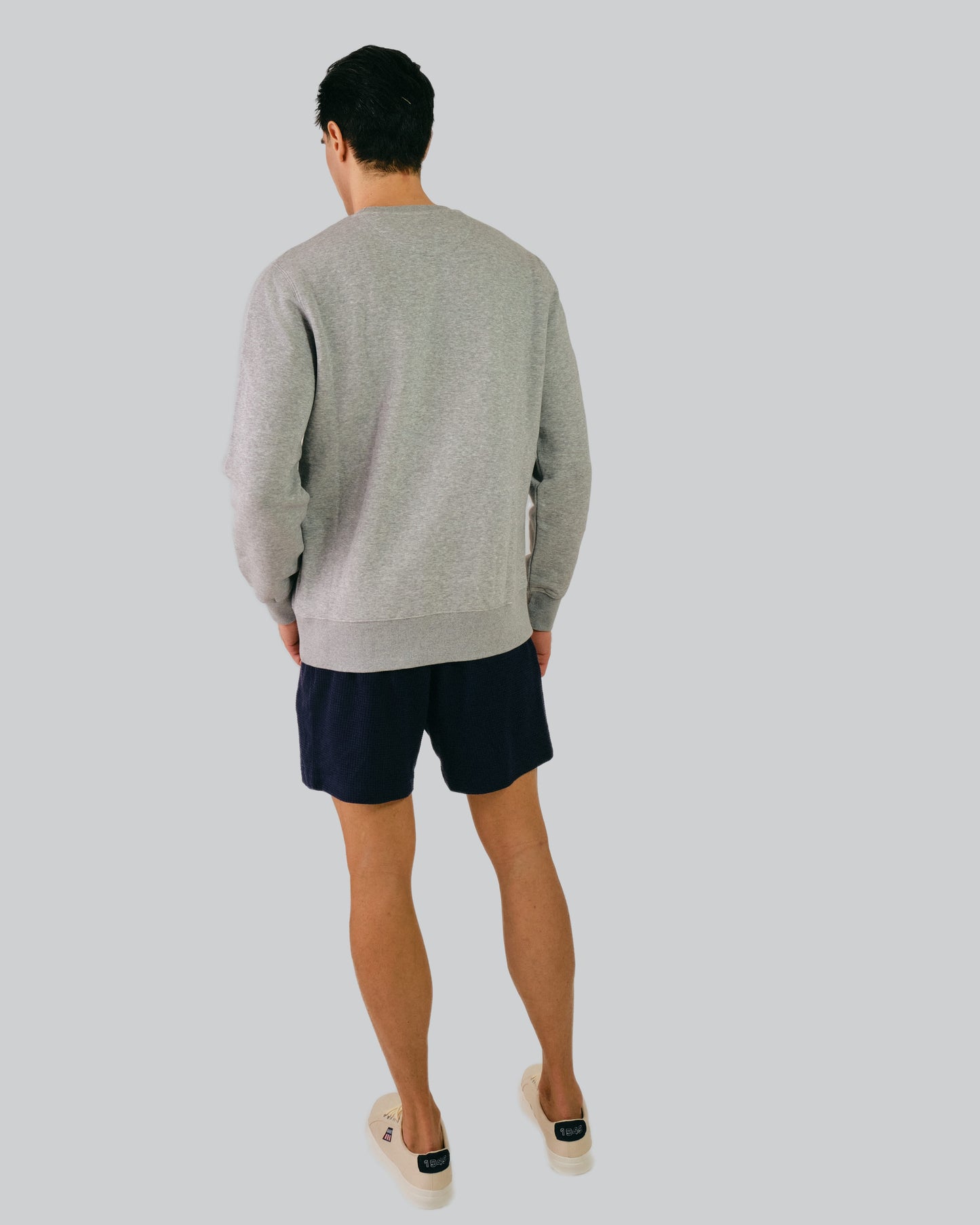 Embossed Crew Neck Sweatshirt Grey Melange / M