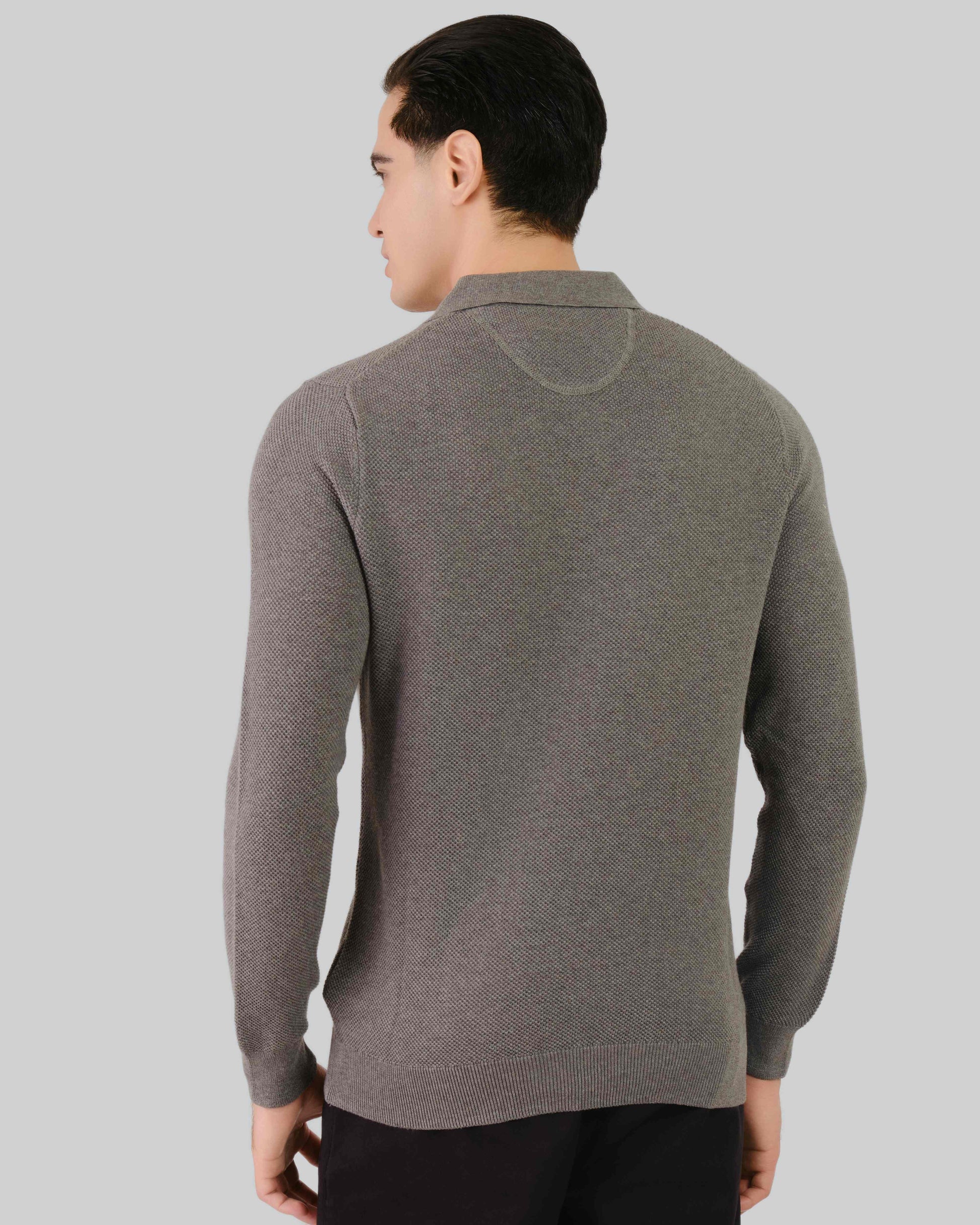 Cotton Pique Polo Dark Grey Melange / M