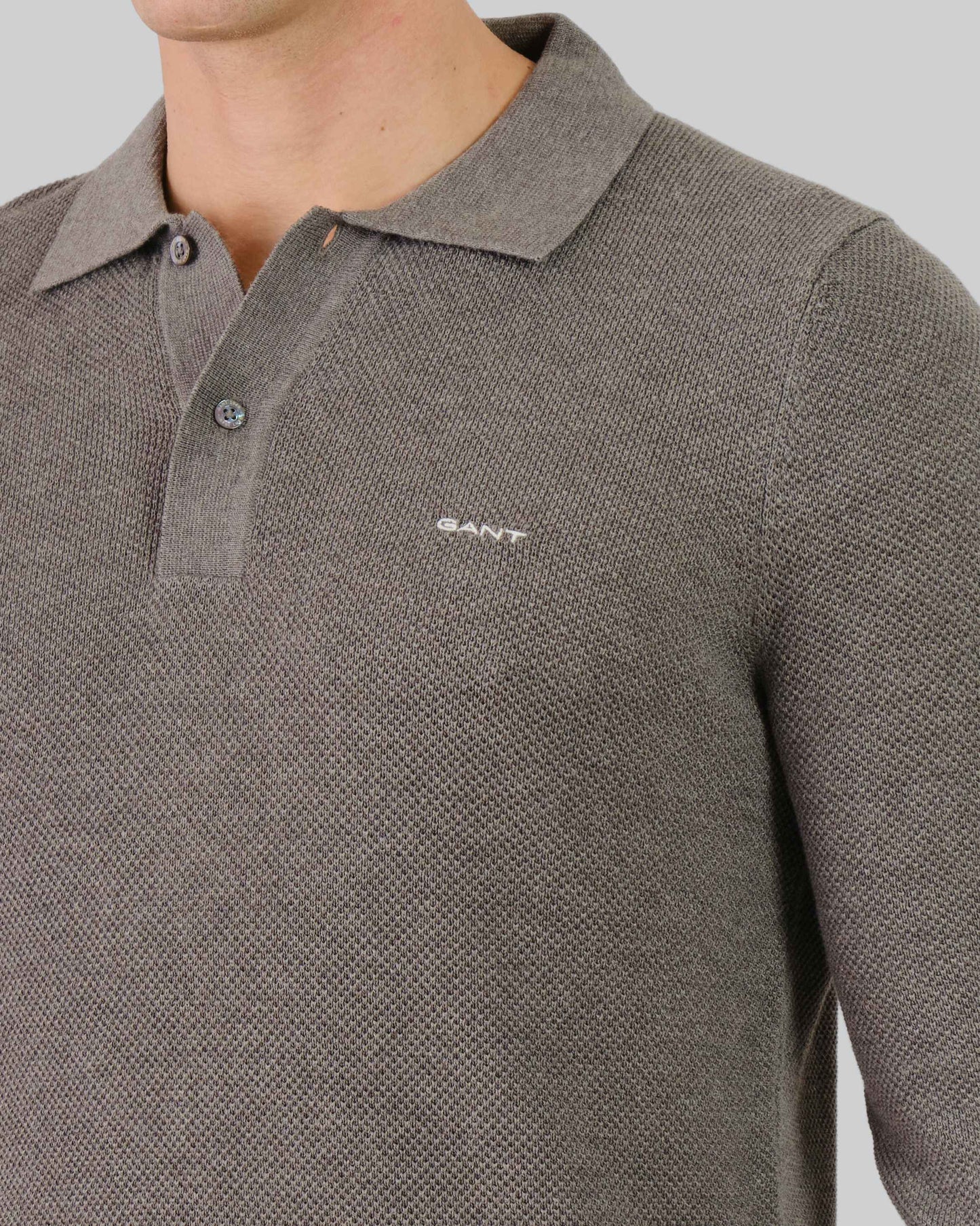 Cotton Pique Polo Dark Grey Melange / M