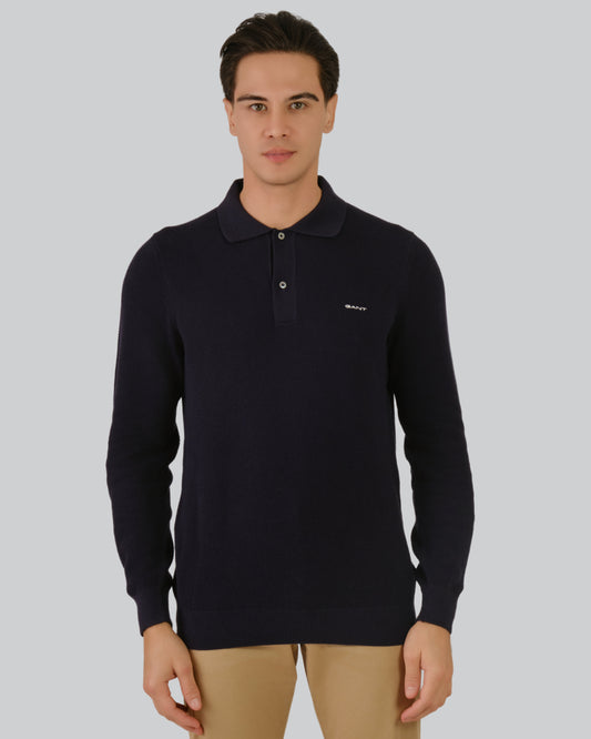 Cotton Pique Polo Evening Blue / M