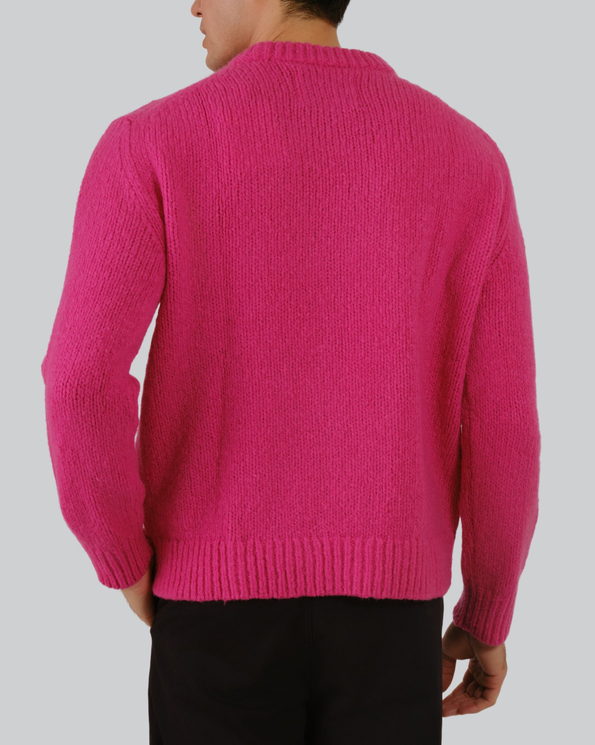 Wool Boucle Crew Neck Sweater Barley Pink / M