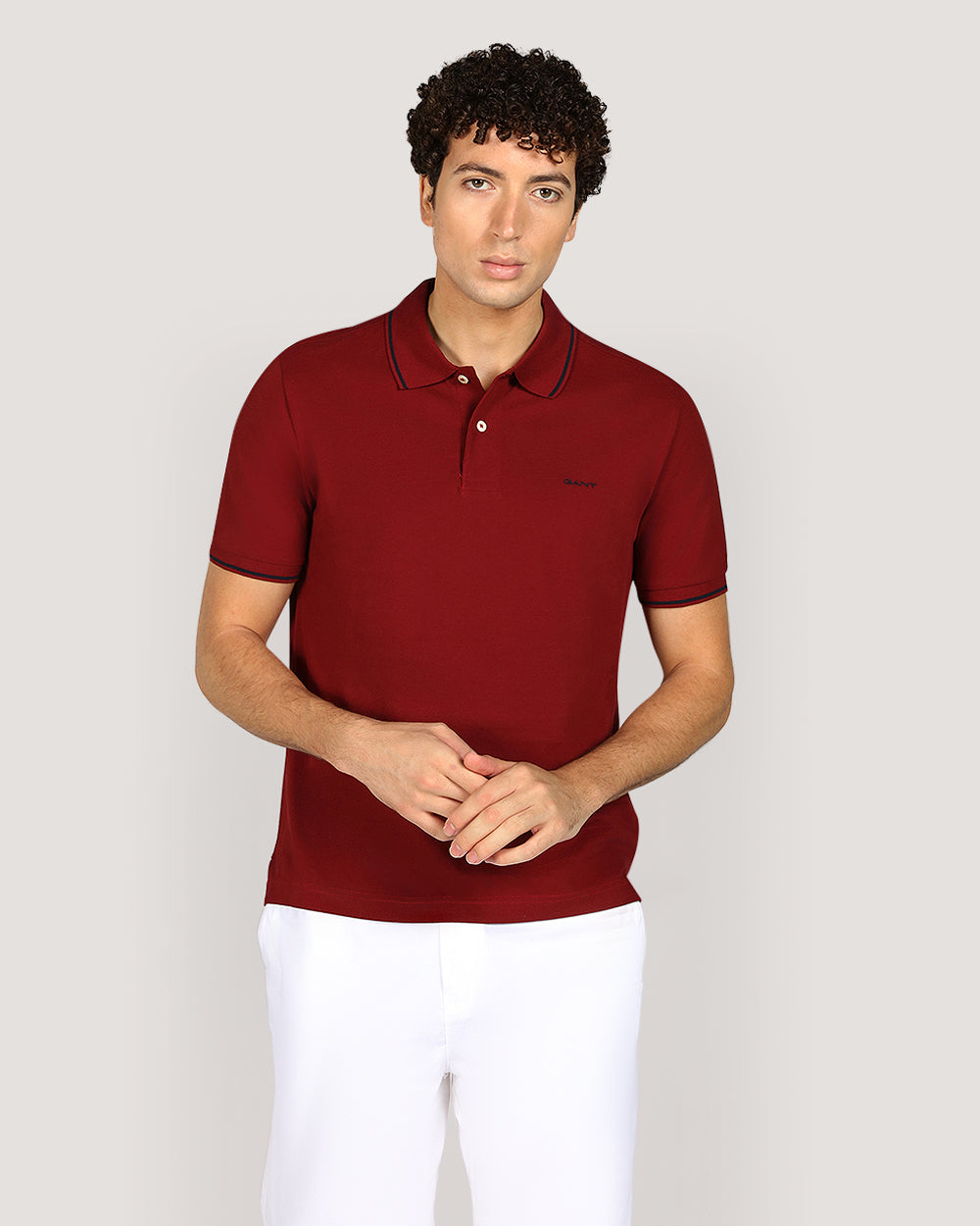 Gant Tippg Short Sleeve Piqué Polo Shirt For Men PLUMPED RED / M