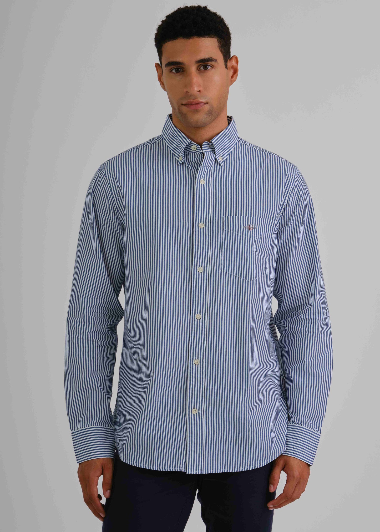 Regular Fit Poplin Banker Shirt Marine / M