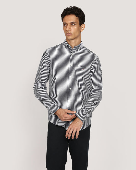 Gant Regular Classic Poplin Stripe Shirt BLACK / M