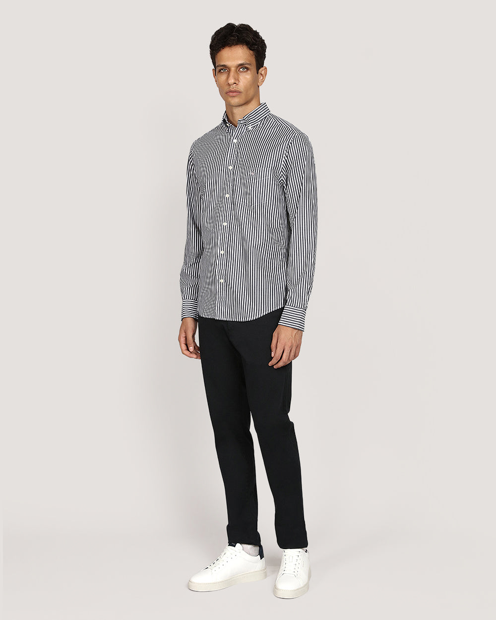 Gant Regular Classic Poplin Stripe Shirt BLACK / M