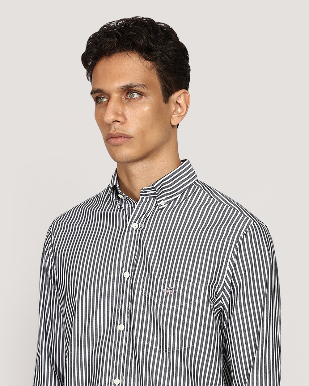 Gant Regular Classic Poplin Stripe Shirt BLACK / M