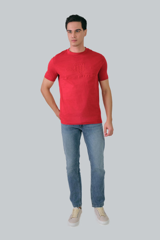 Regular Fit Tonal Shield T-Shirt Ruby Red / M