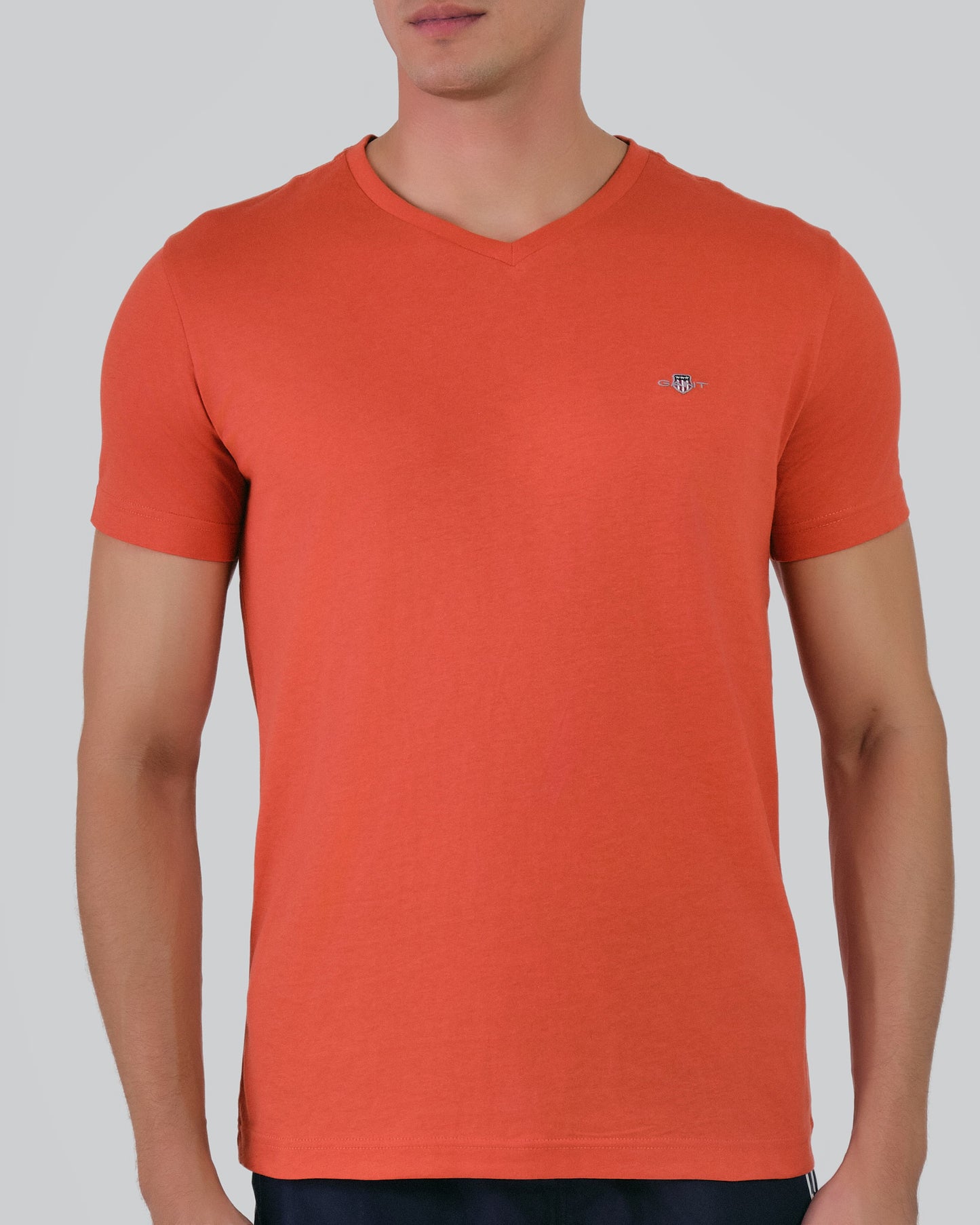 Slim Shield V-Neck T-Shirt Burnt Orange / M