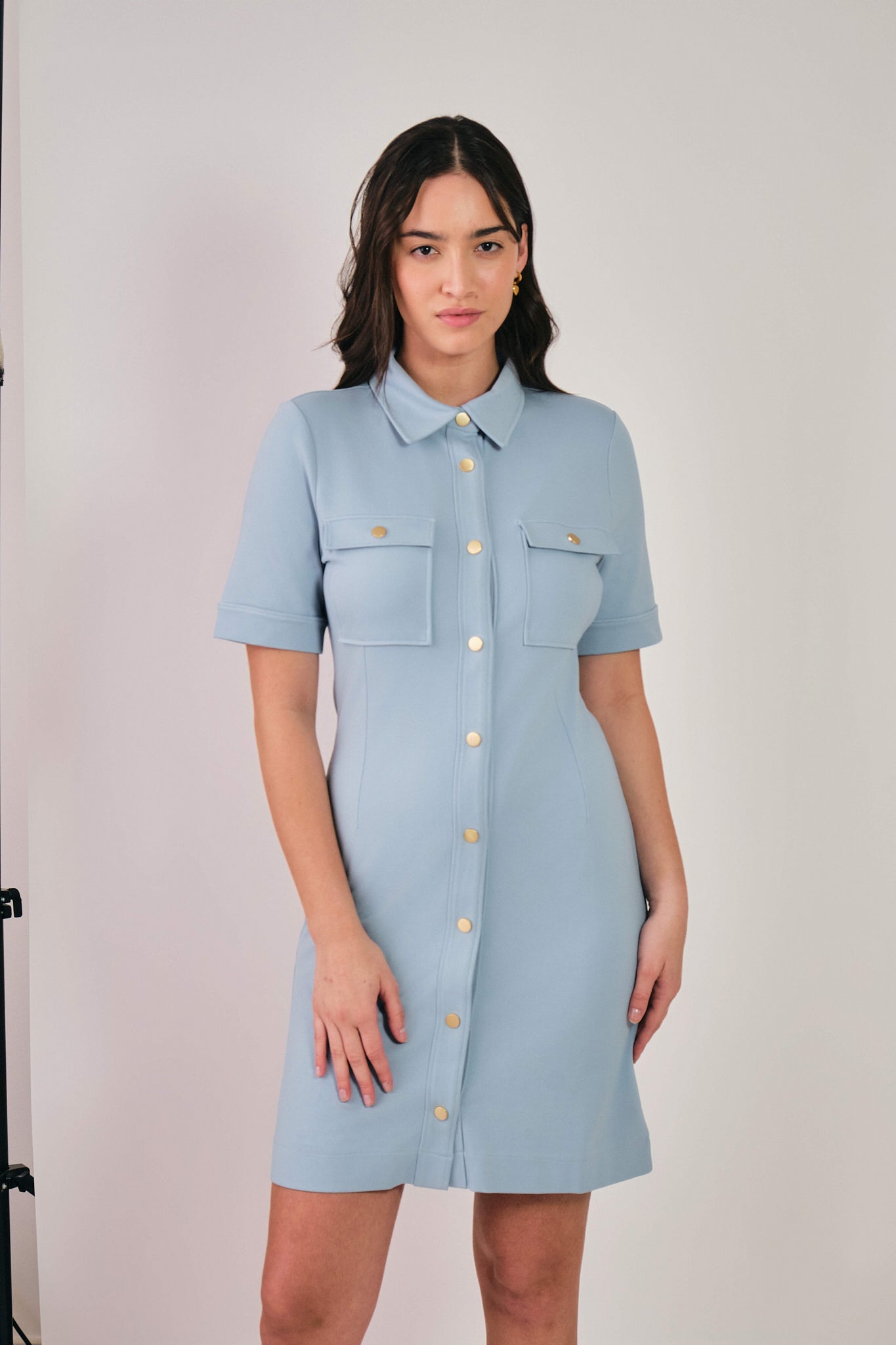 Jersey Shirt Dress Dove Blue / M