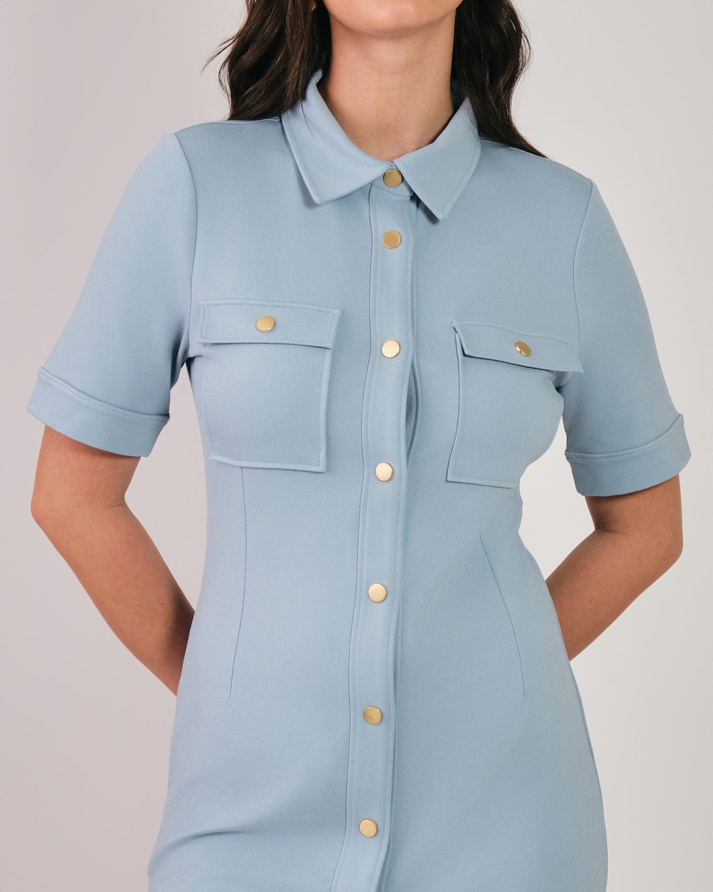 Jersey Shirt Dress Dove Blue / M