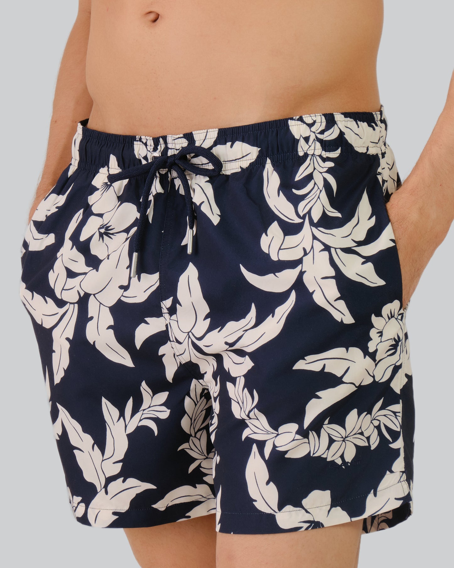 Palm Lei Print Swim Shorts Evening Blue / M