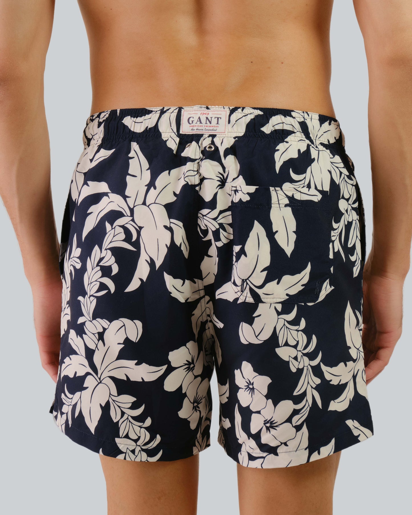 Palm Lei Print Swim Shorts Evening Blue / M