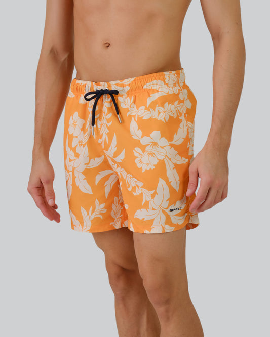 Palm Lei Print Swim Shorts Medal Yellow / M