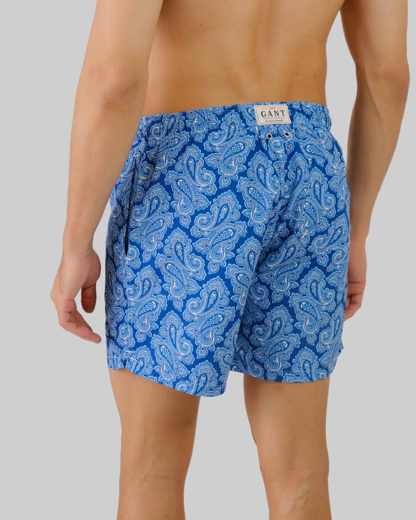 Paisley Print Swim Shorts College Blue / M