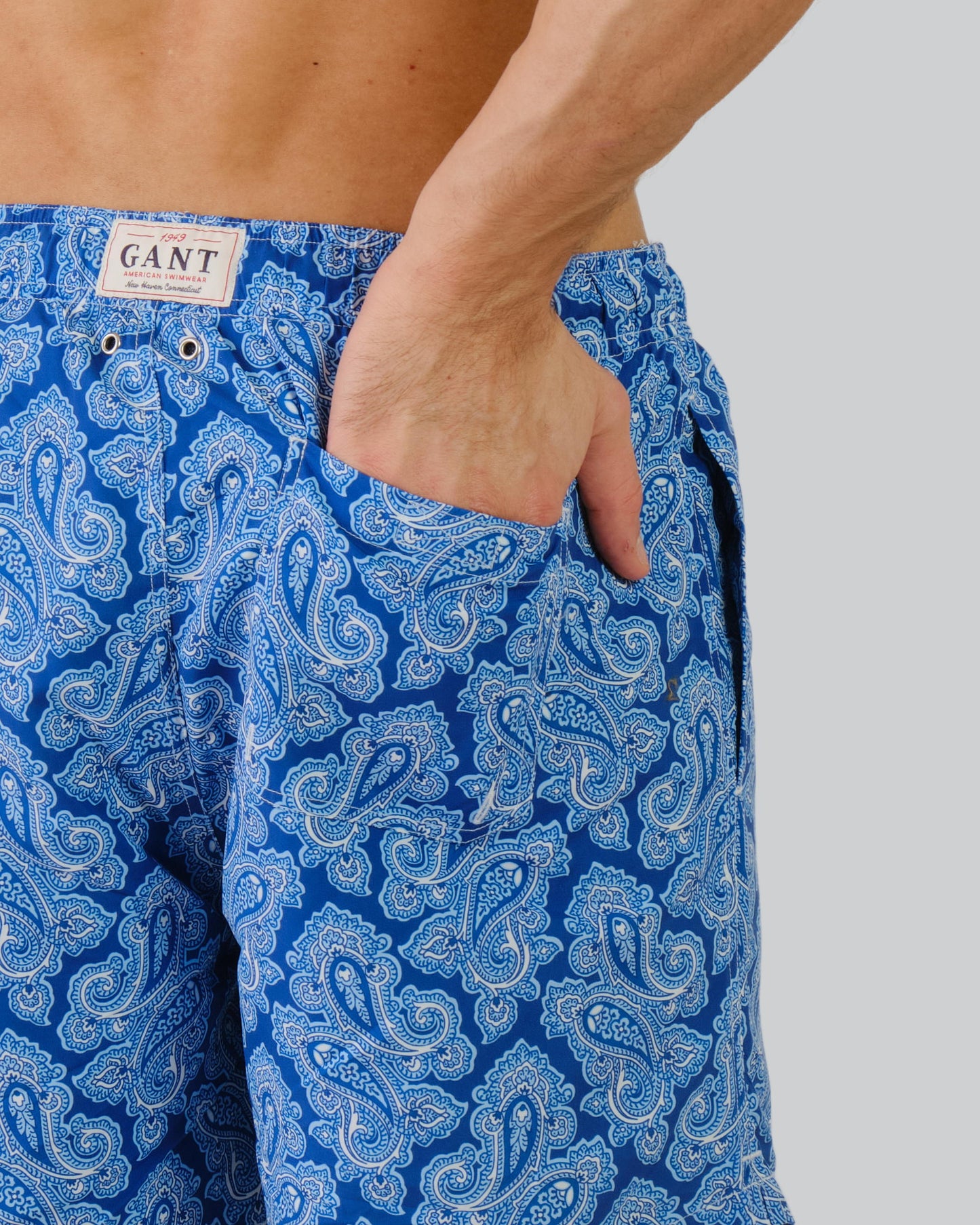 Paisley Print Swim Shorts College Blue / M