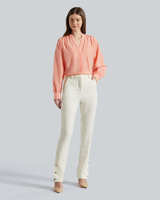 Gant Relaxed Cotton Silk Blouse – Soft Blend, Delicate Drape Peachy Pink / 36