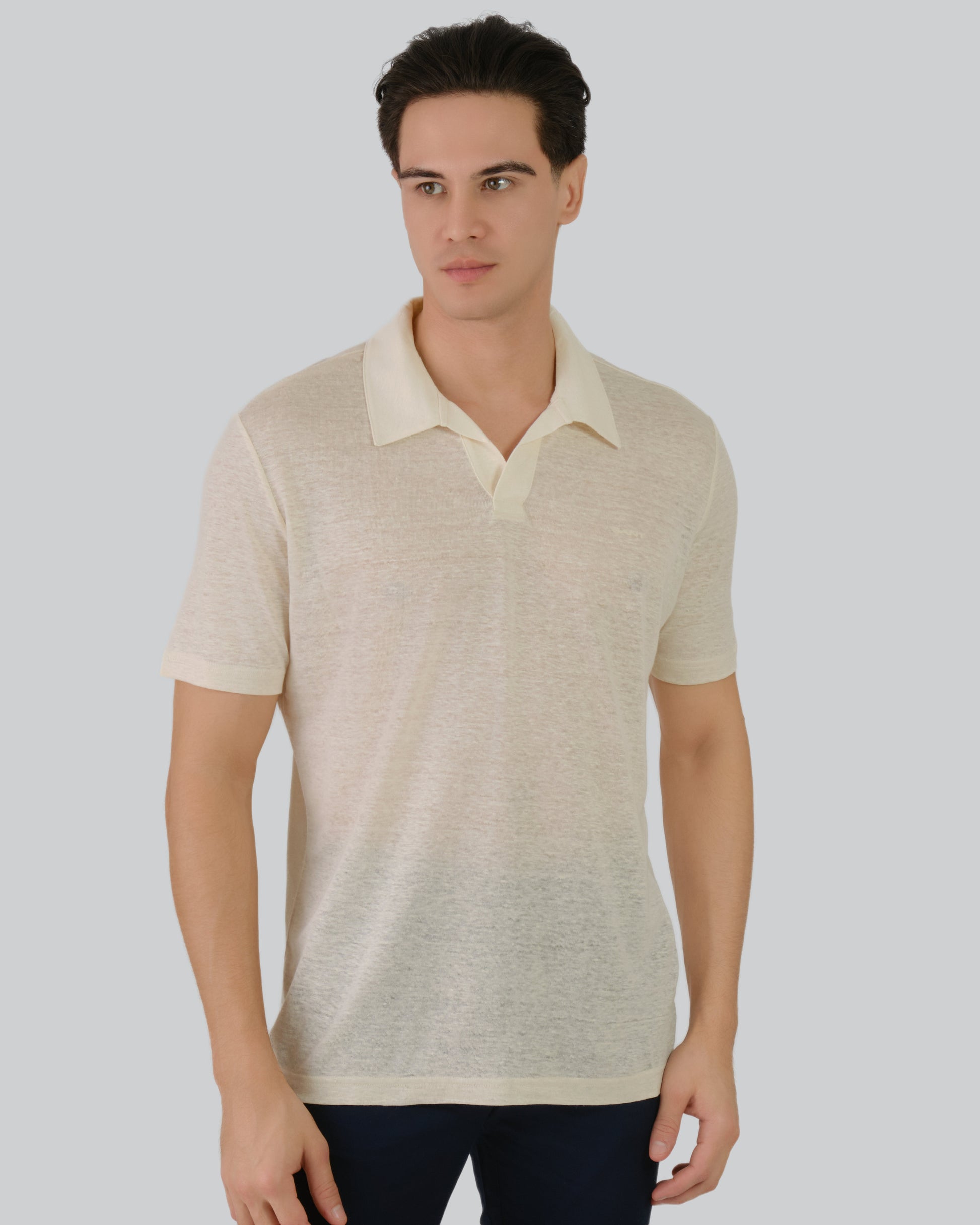 Linen Polo Cream / M