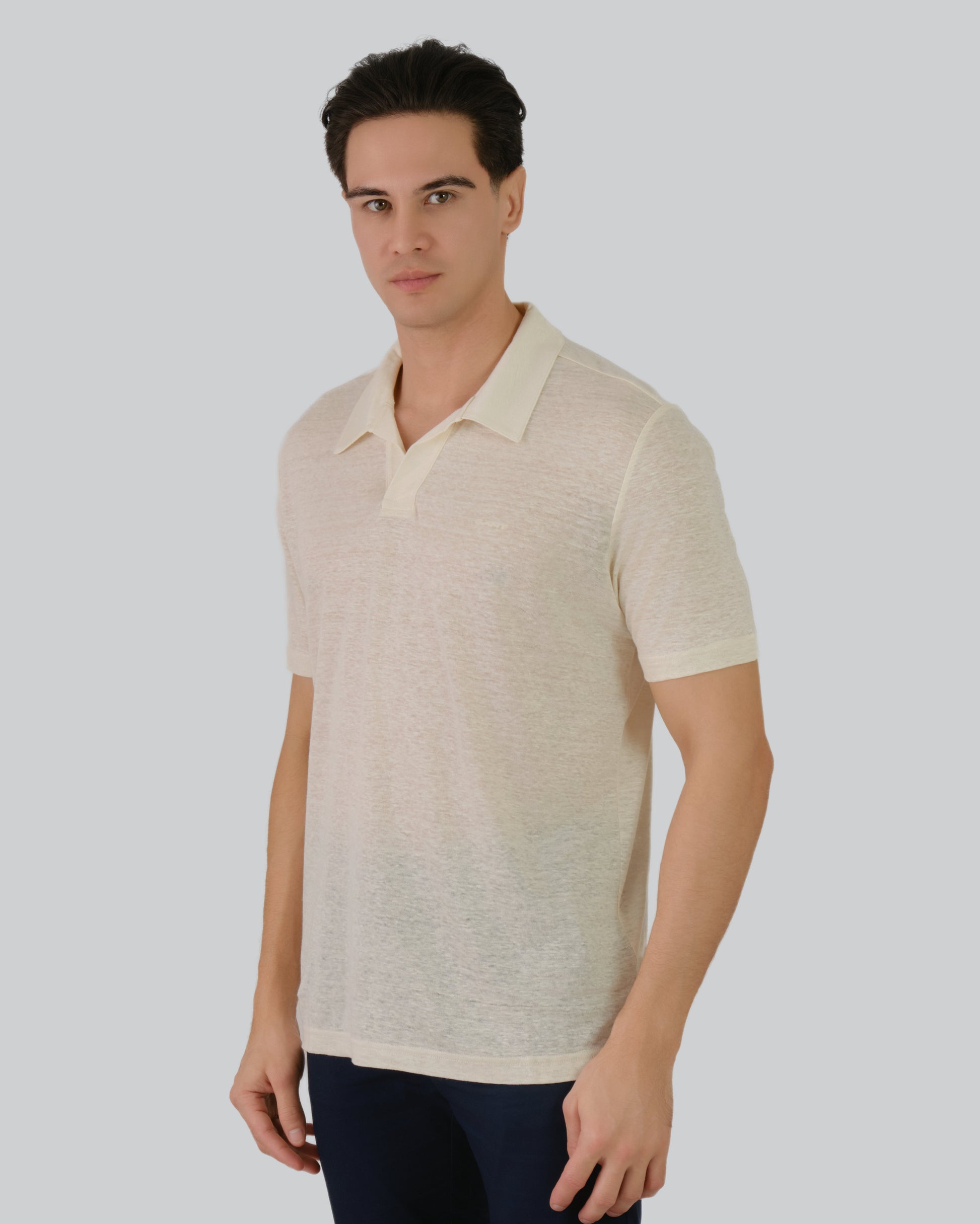 Linen Polo Cream / M