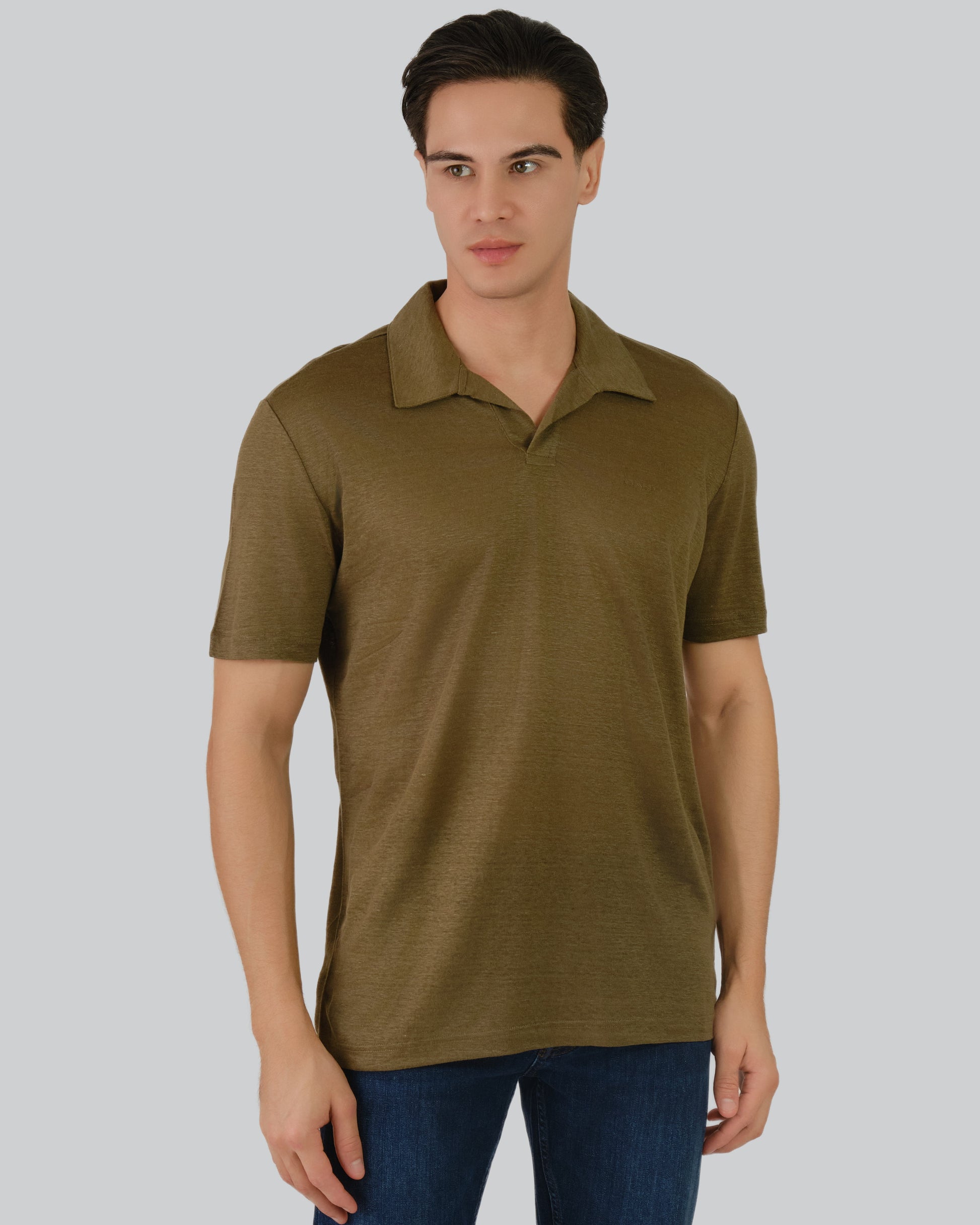 Linen Polo Juniper Green / M