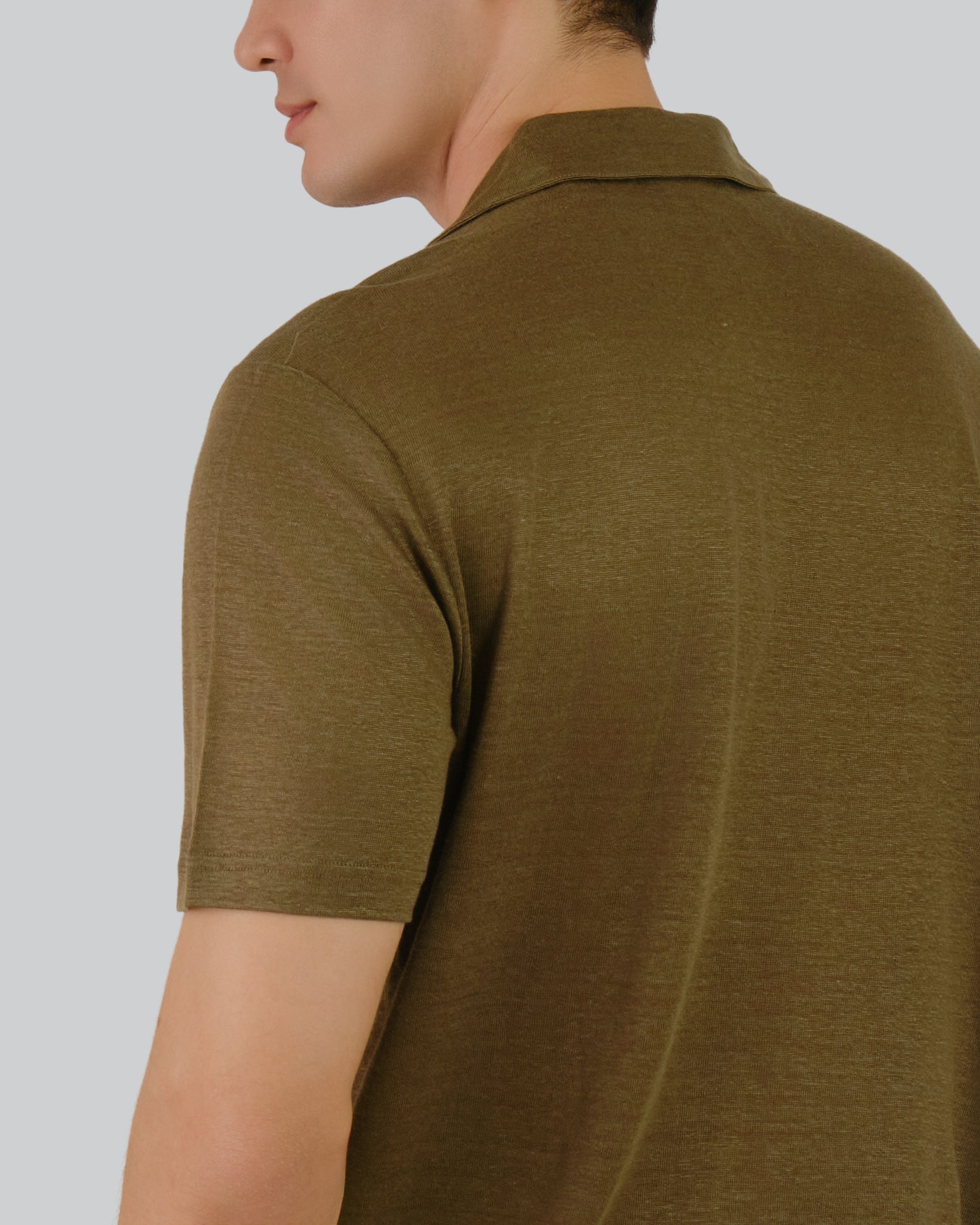 Linen Polo Juniper Green / M