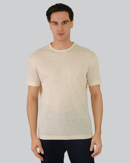 Linen T-Shirt Cream / M