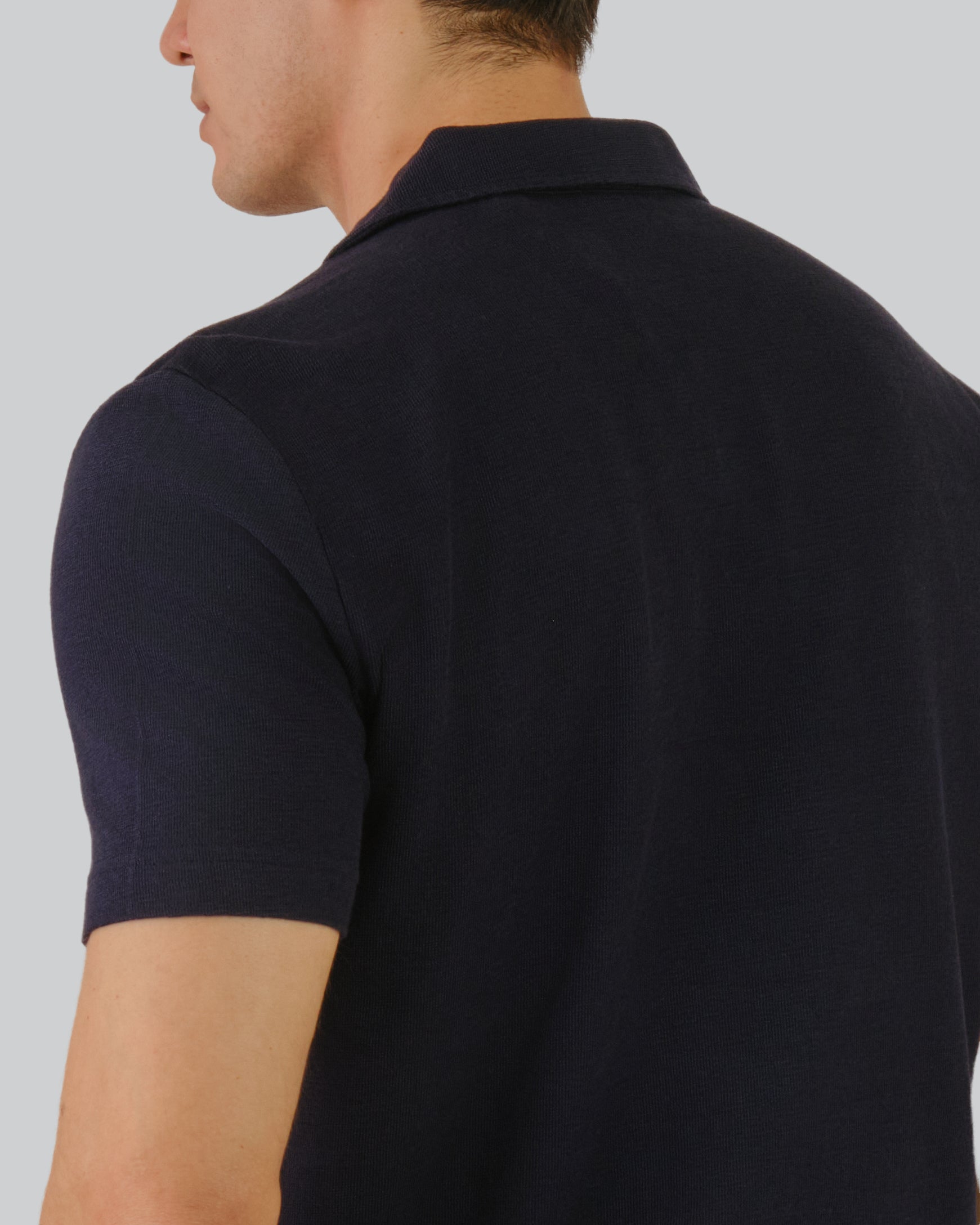 Textured Polo Evening Blue / M