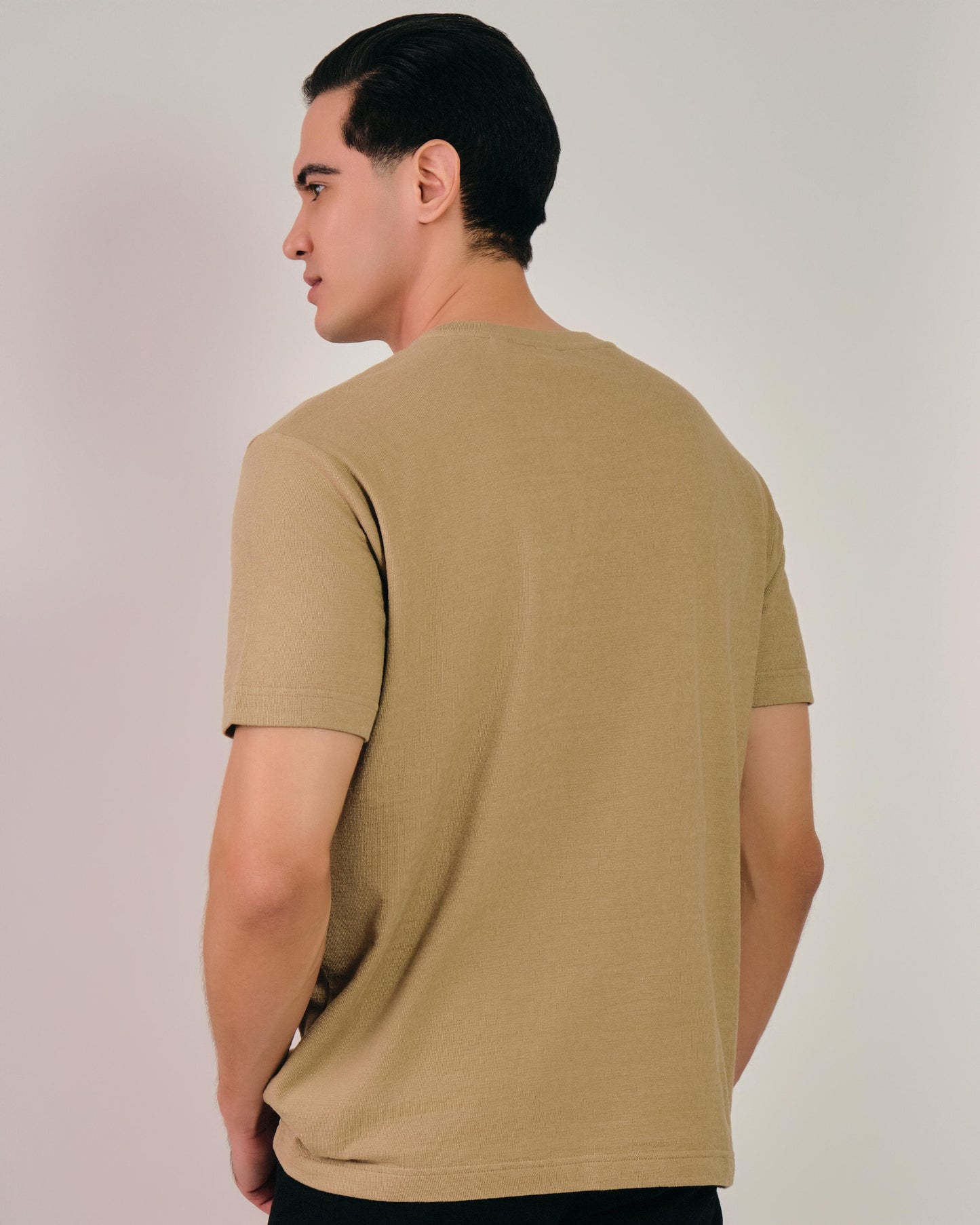 Textured T-Shirt Dried Khaki / M