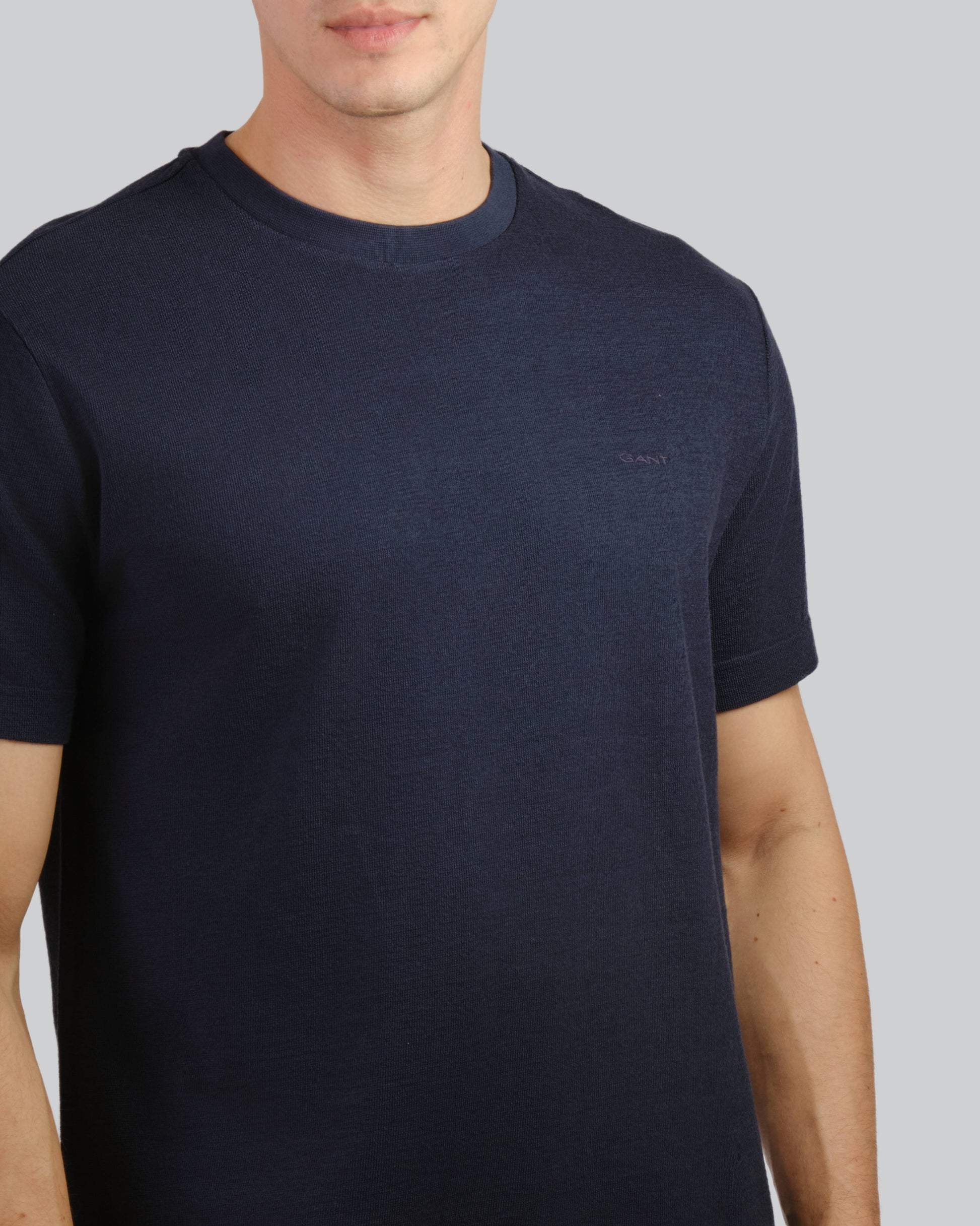 Textured T-Shirt Evening Blue / M