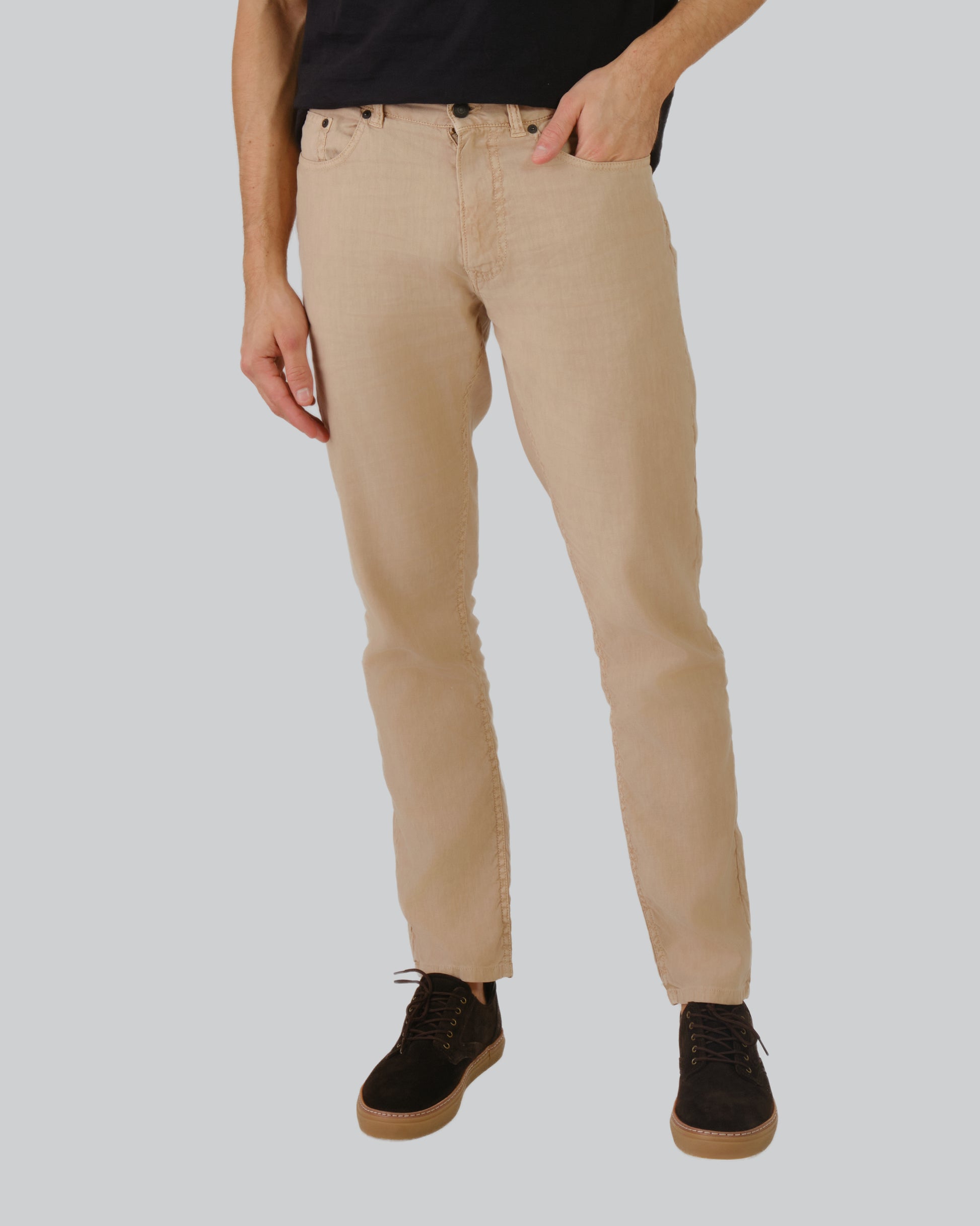 Slim Fit Cotton Linen Jeans Dry Sand / 32X32