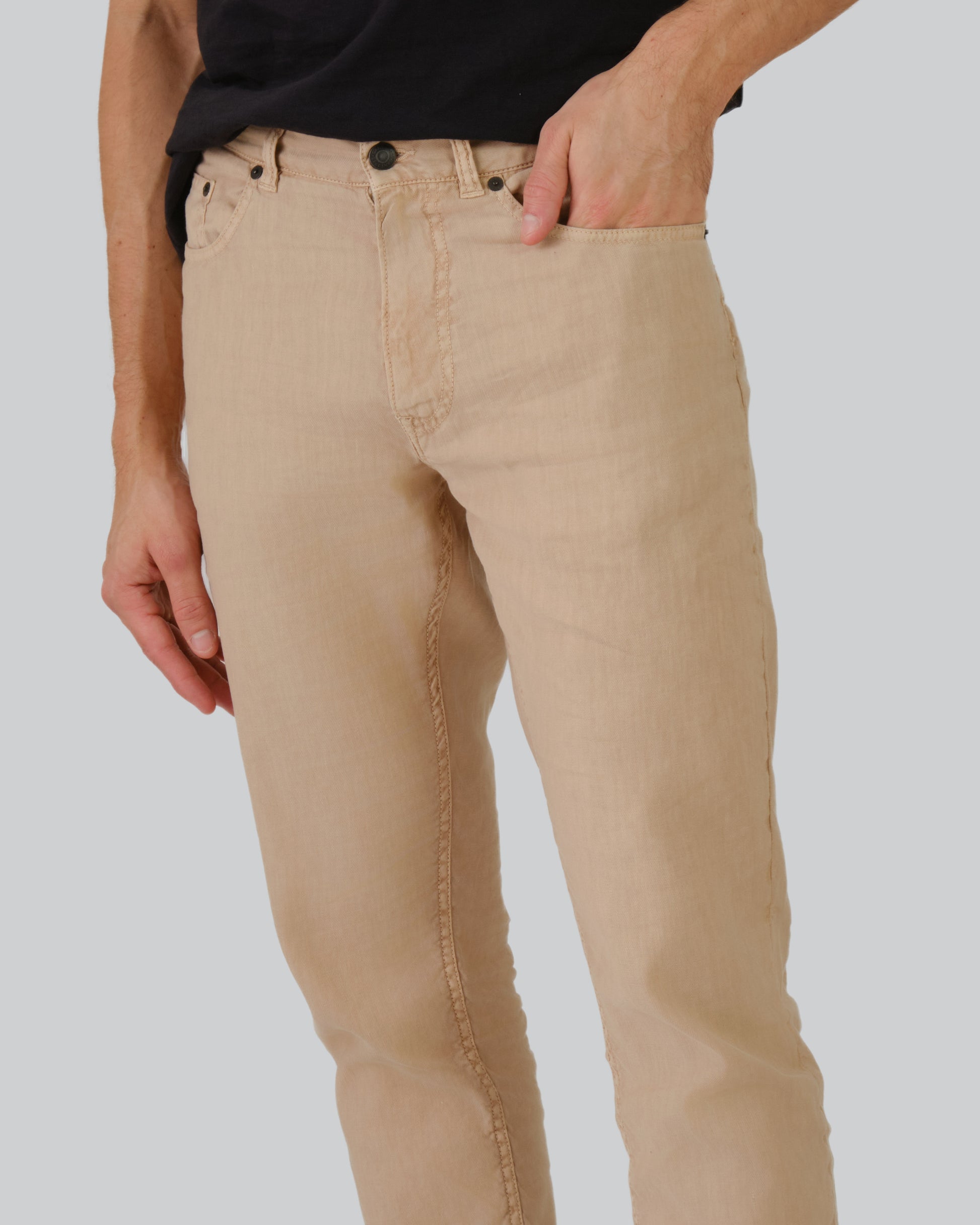 Slim Fit Cotton Linen Jeans Dry Sand / 32X32