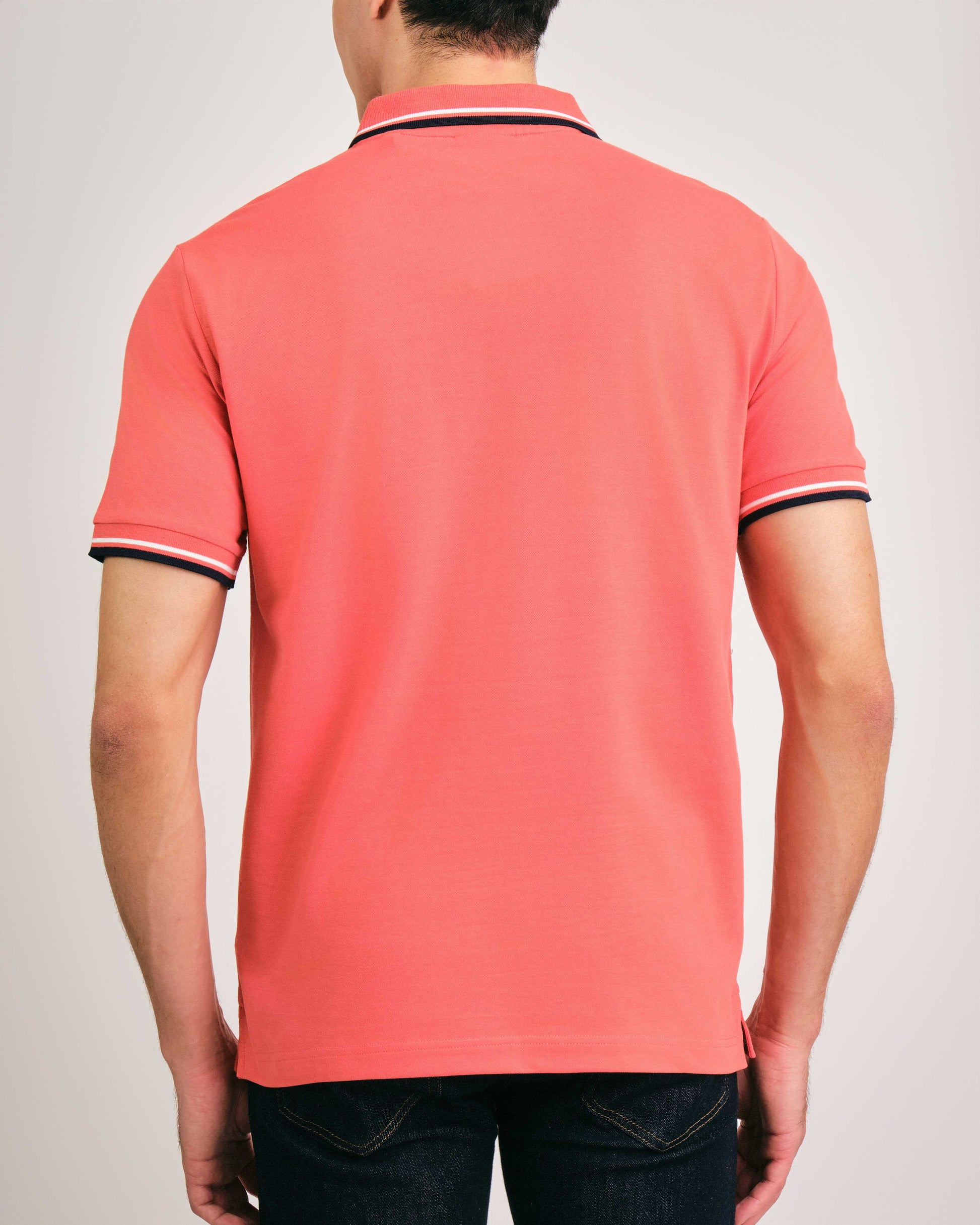 2-Col Tipping Pique Polo Sunset Pink / M