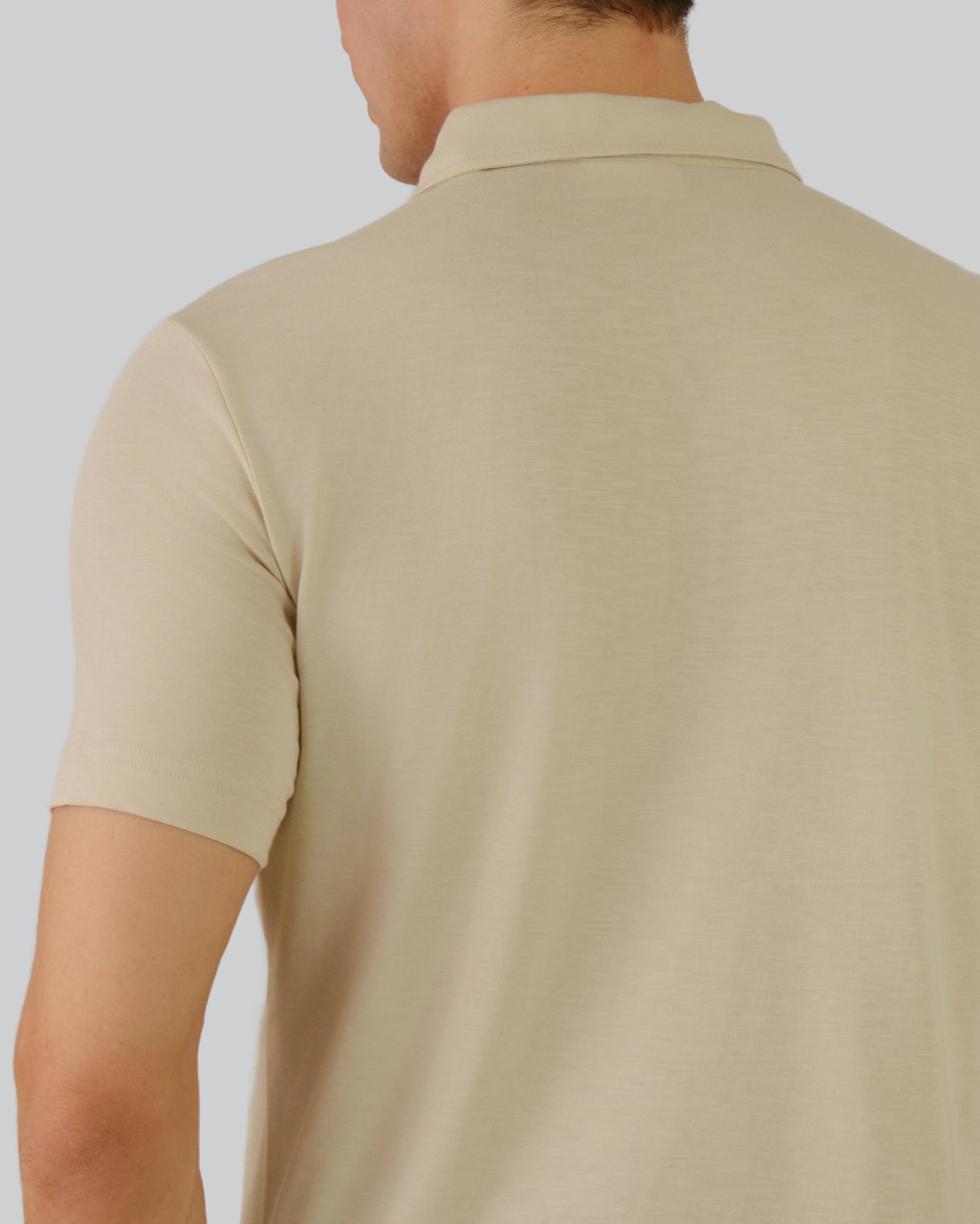 Slub Texture Polo Silky Beige / M