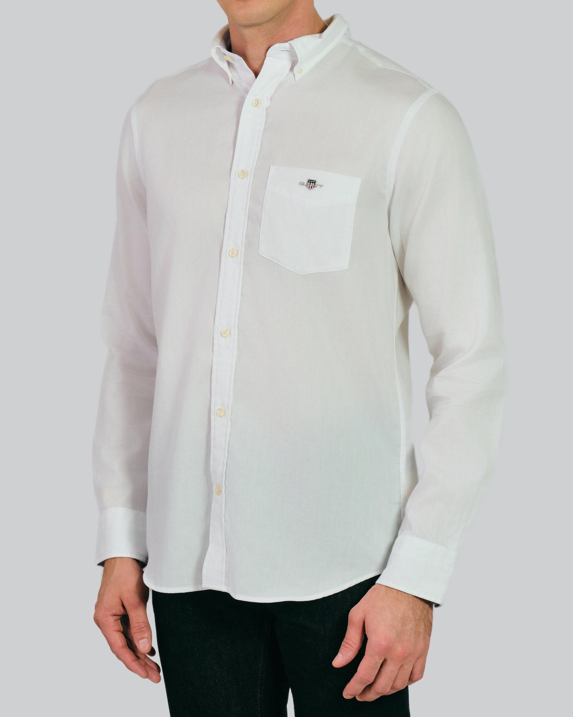 Regular Fit Honeycomb Texture Shirt White / M