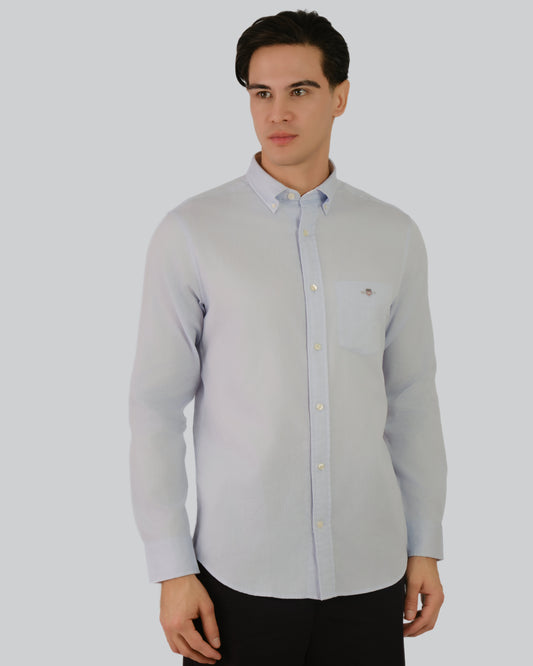 Regular Fit Honeycomb Texture Shirt Light Blue / M