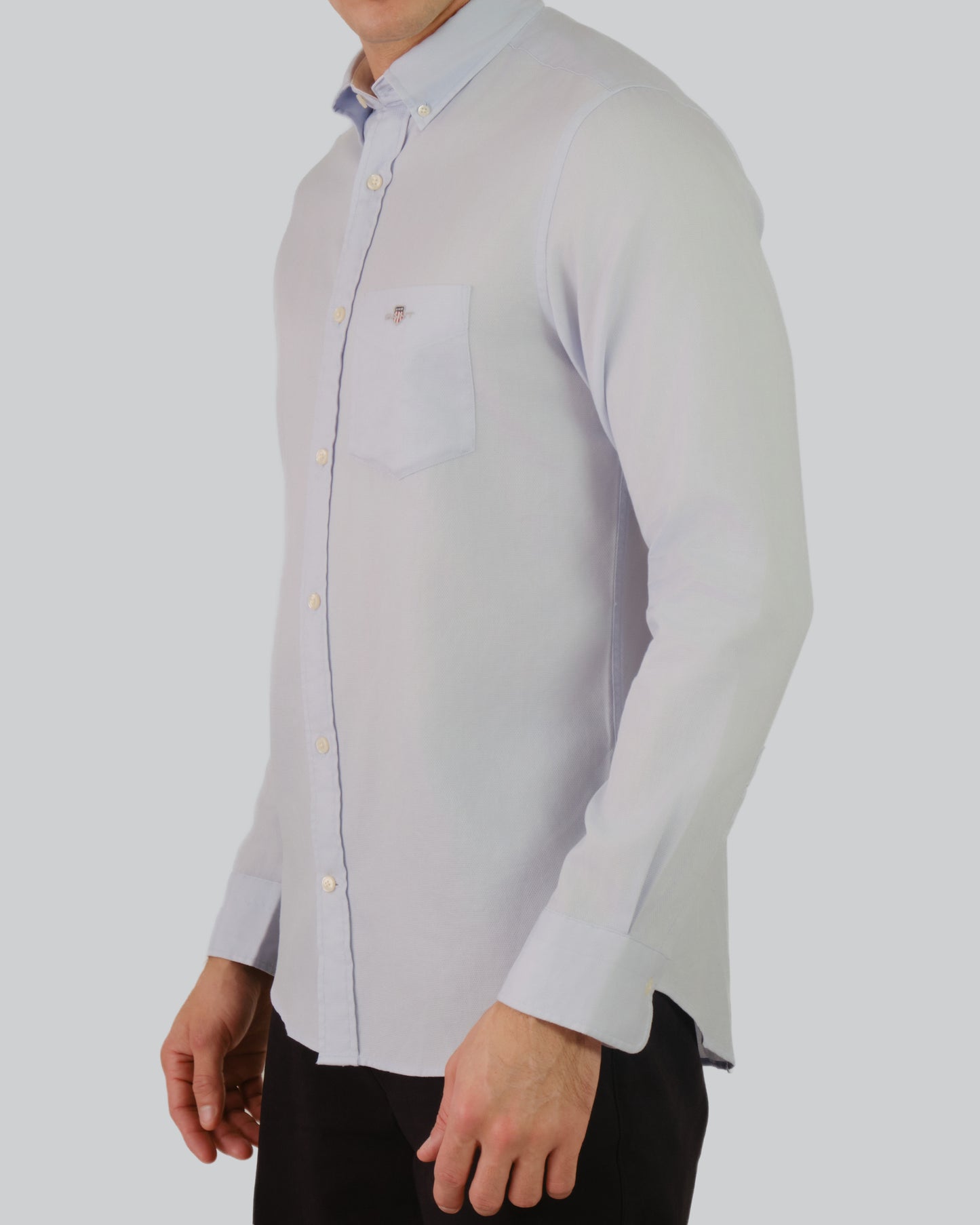 Regular Fit Honeycomb Texture Shirt Light Blue / M