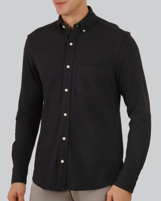 Regular Fit Sunfaded Jersey Pique Shirt Black / M