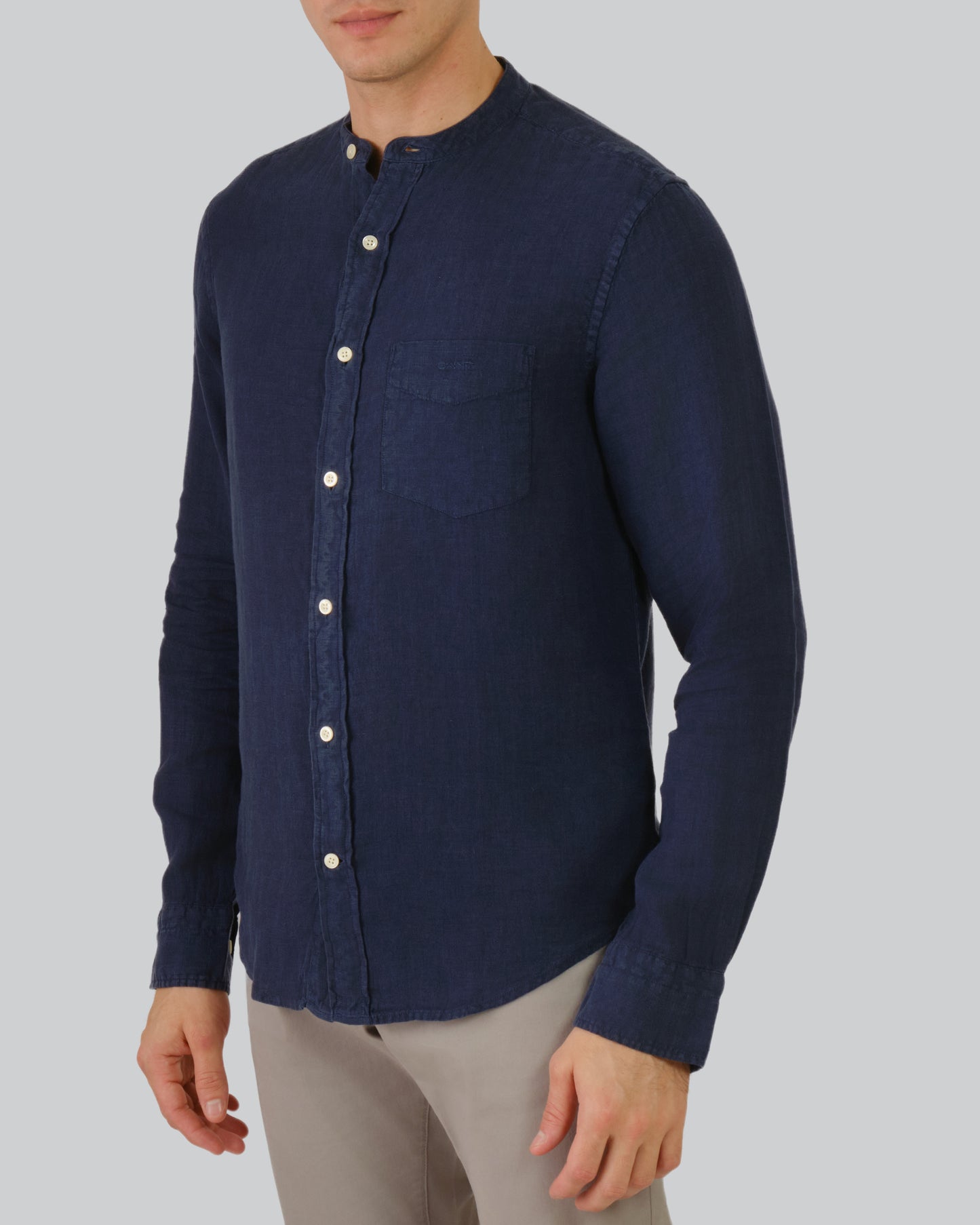 Regular Fit Gmnt Dyed Linen Band Shirt Marine / M