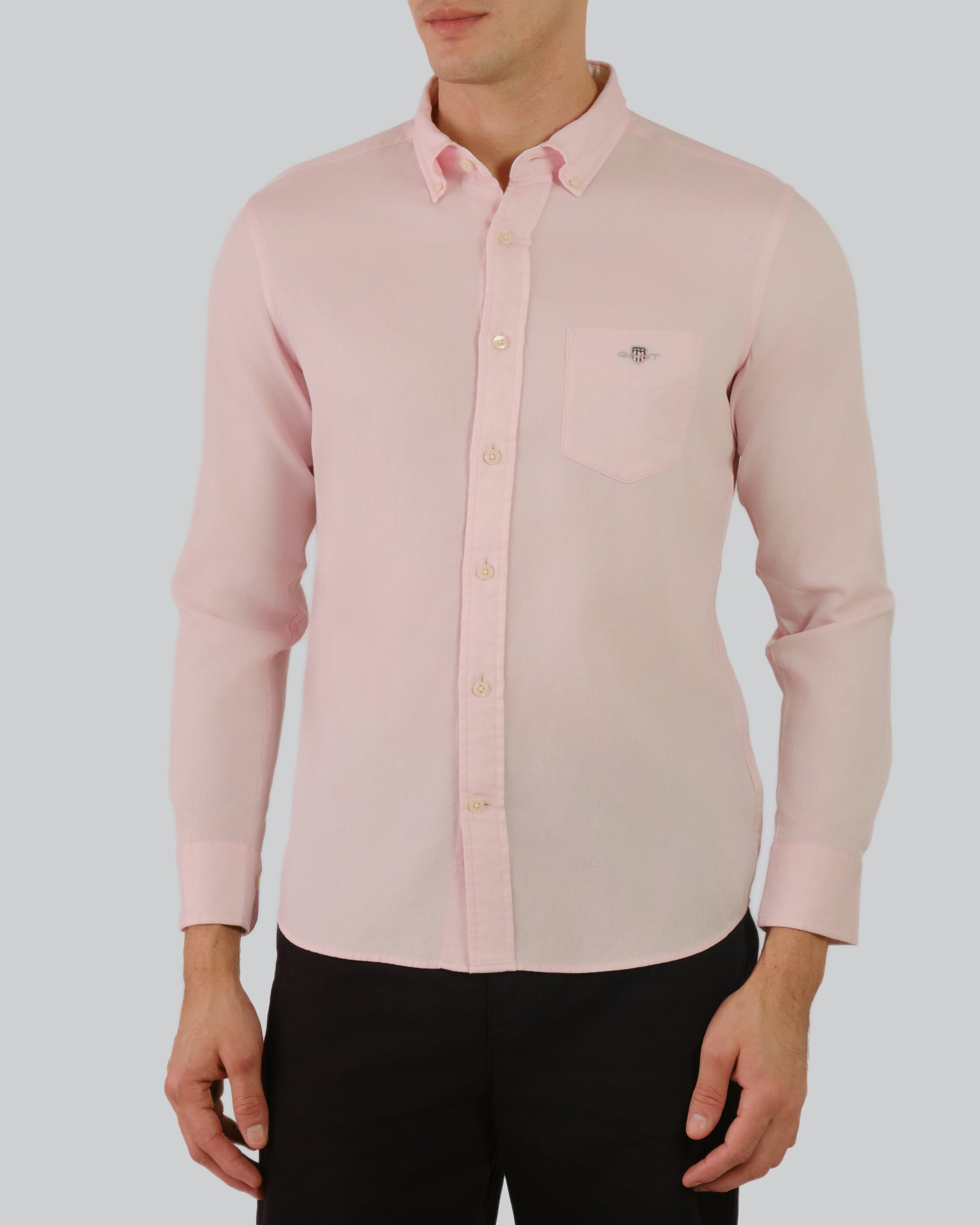 Af Honeycomb Texture Shirt Light Pink / M