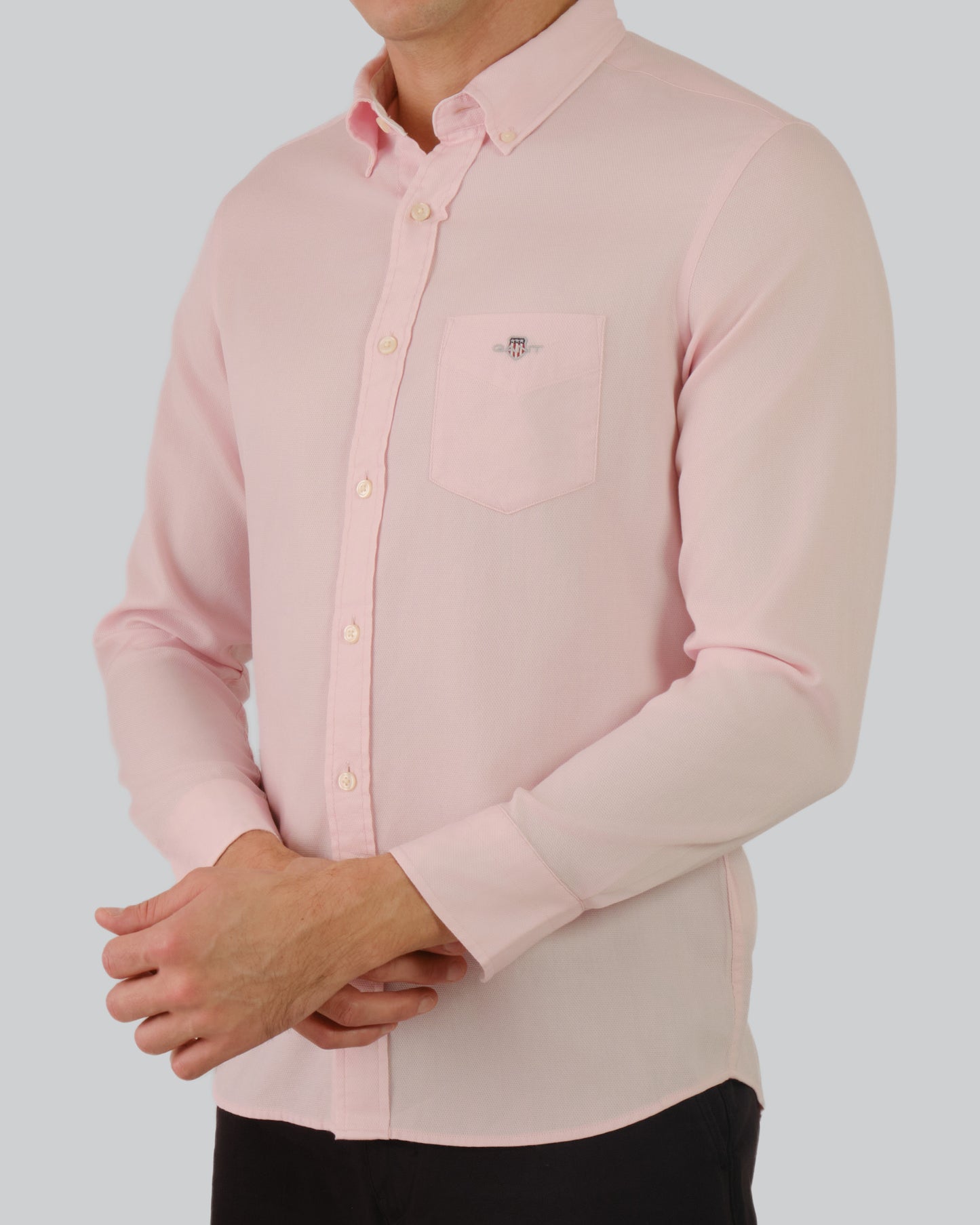 Af Honeycomb Texture Shirt Light Pink / M