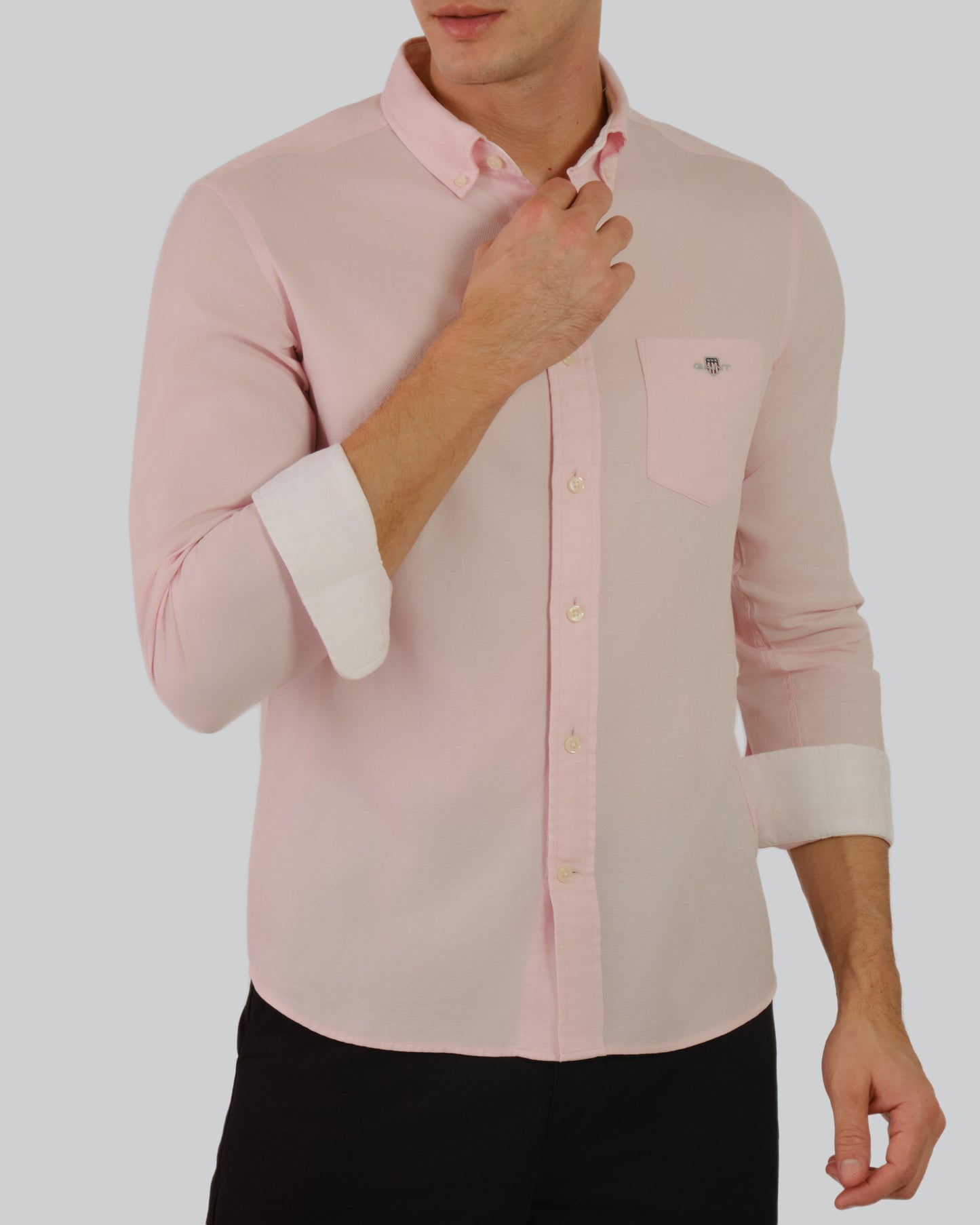 Af Honeycomb Texture Shirt Light Pink / M