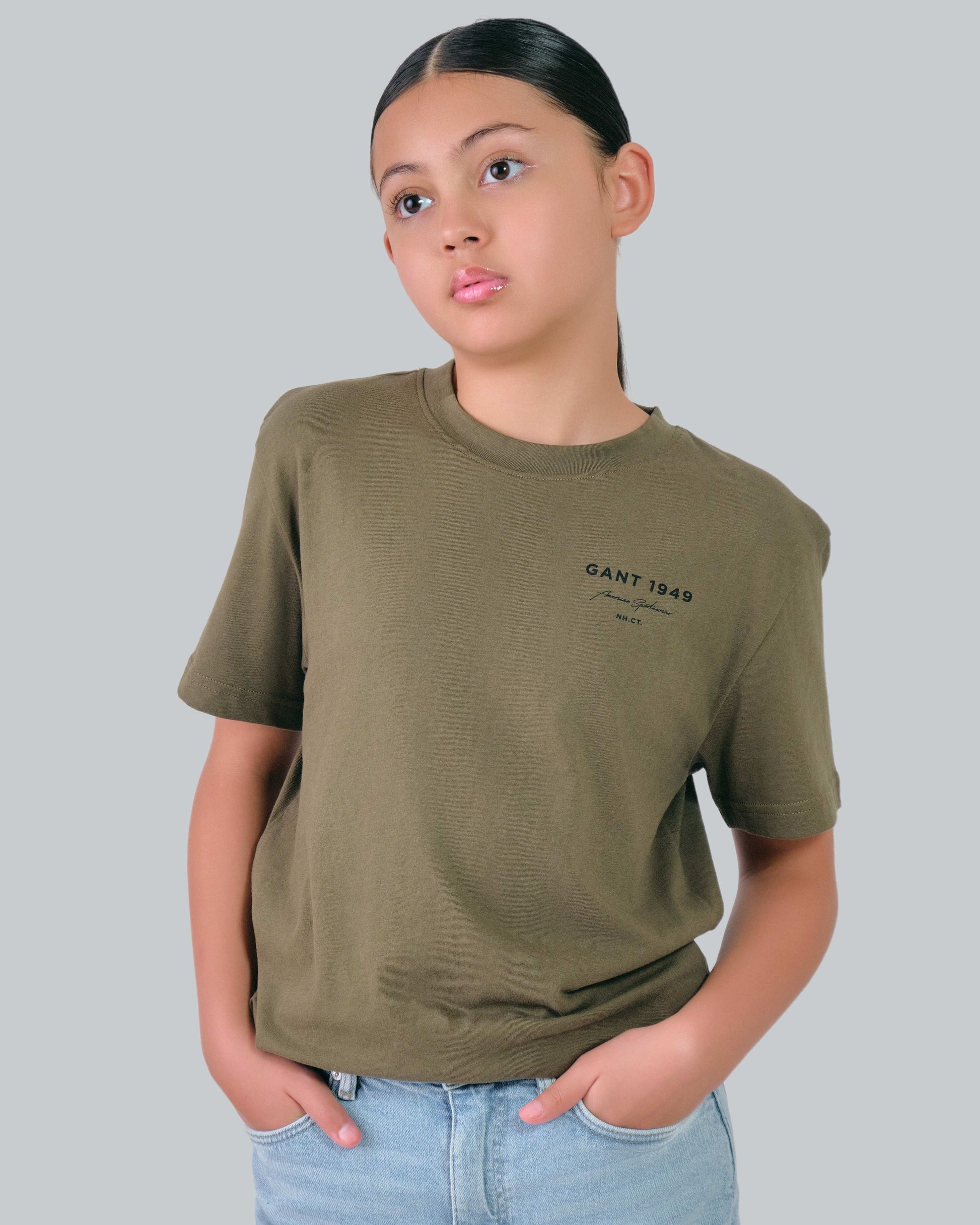 Teens Script Graphic T-Shirt Juniper Green / 146/152