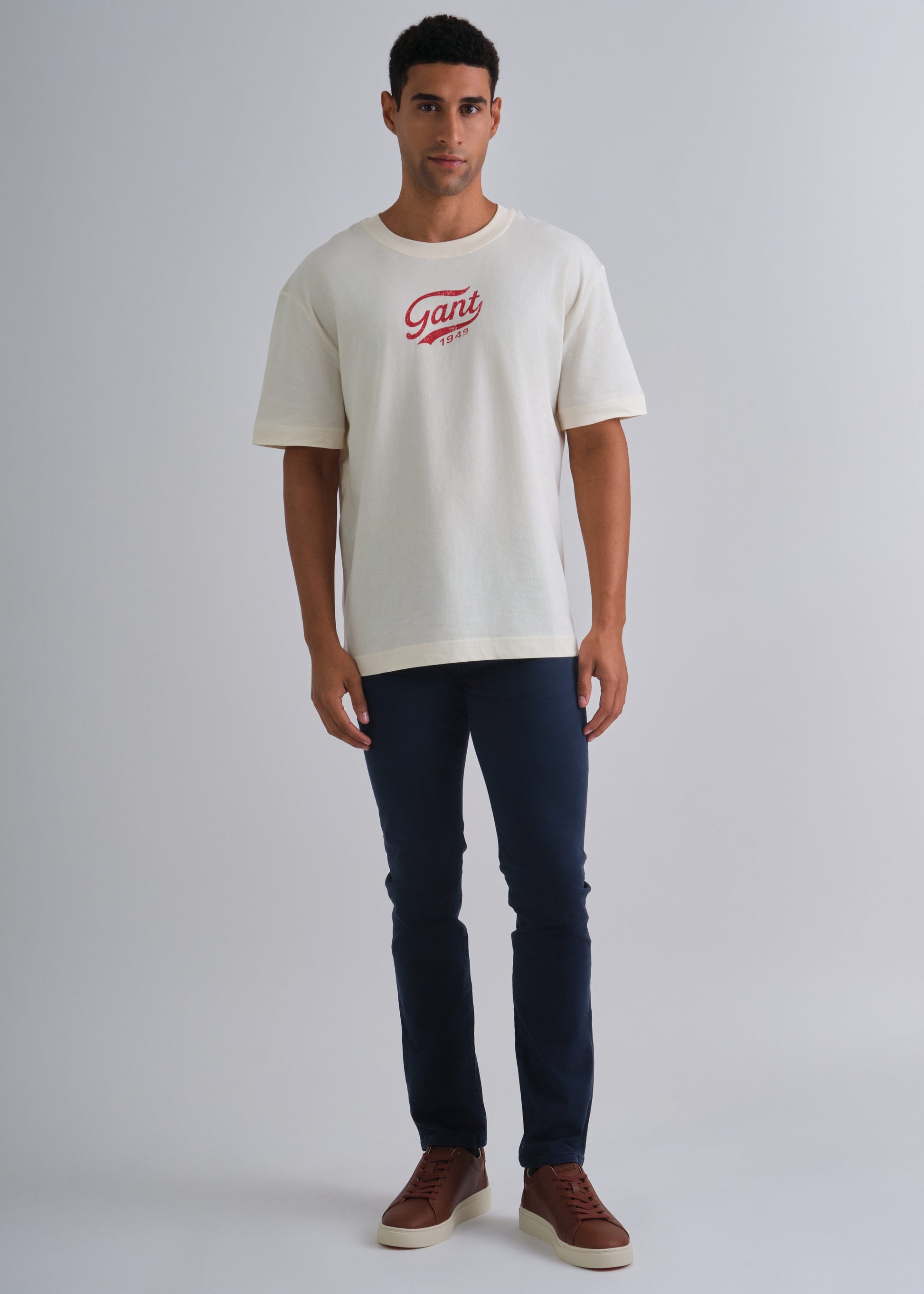 Stone Washed T-Shirt Cream / M