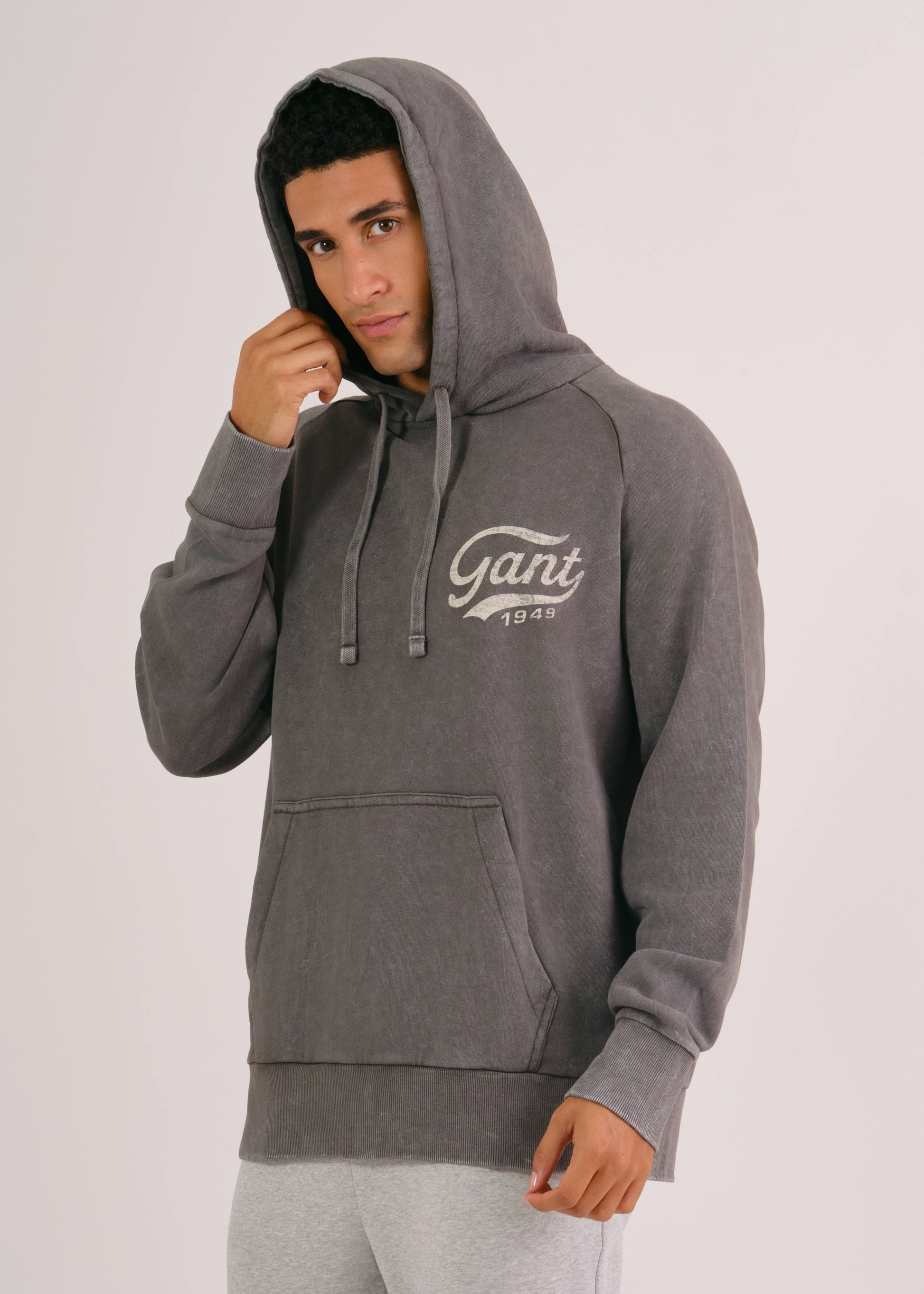 Heavy Washed Hoodie Dark Graphite / M