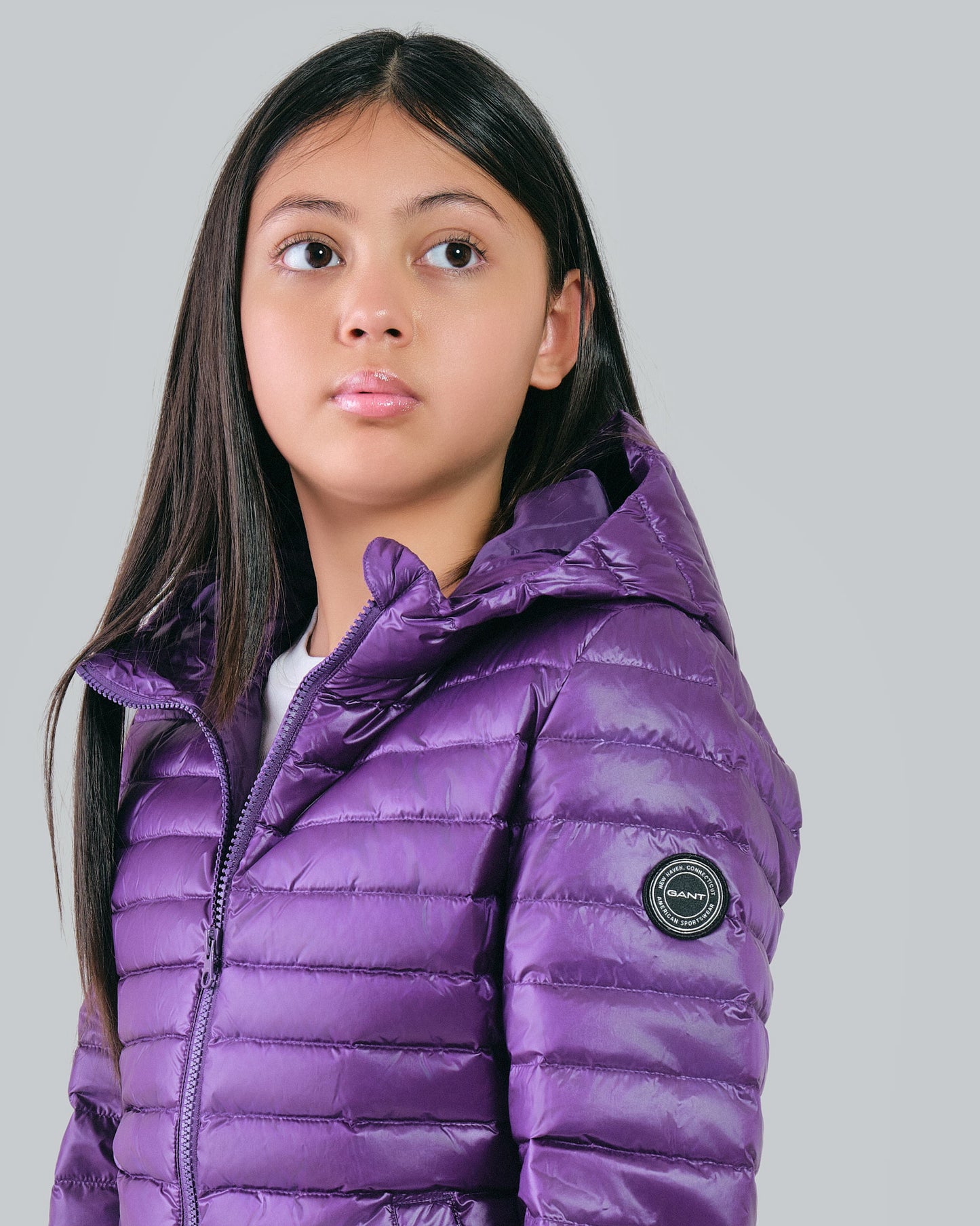 Teen Girls Shiny Lightweight Padded Down Jacket Pansy Purple / 146/152