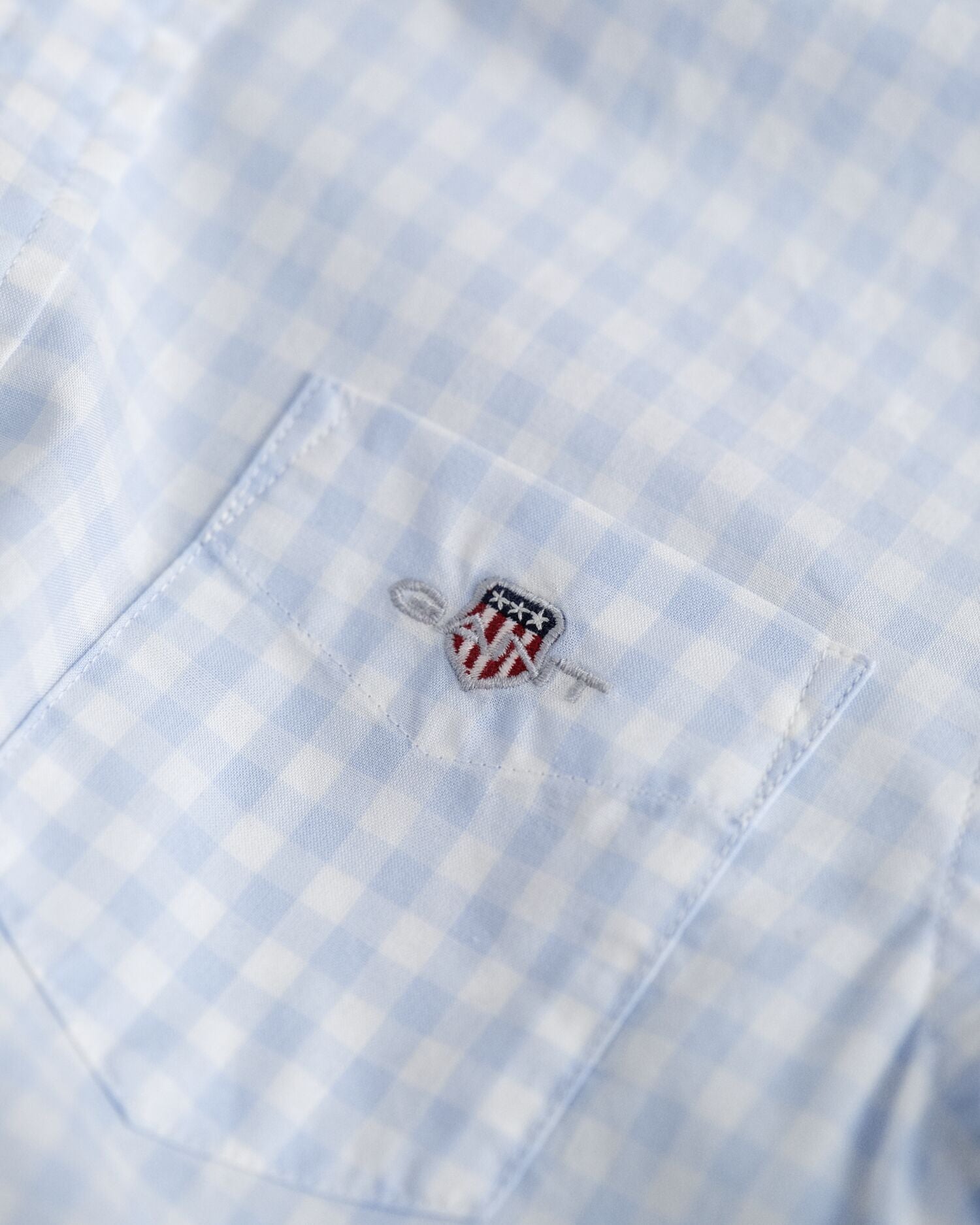 Kids Shield Gingham Poplin Shirt Light Blue / 92