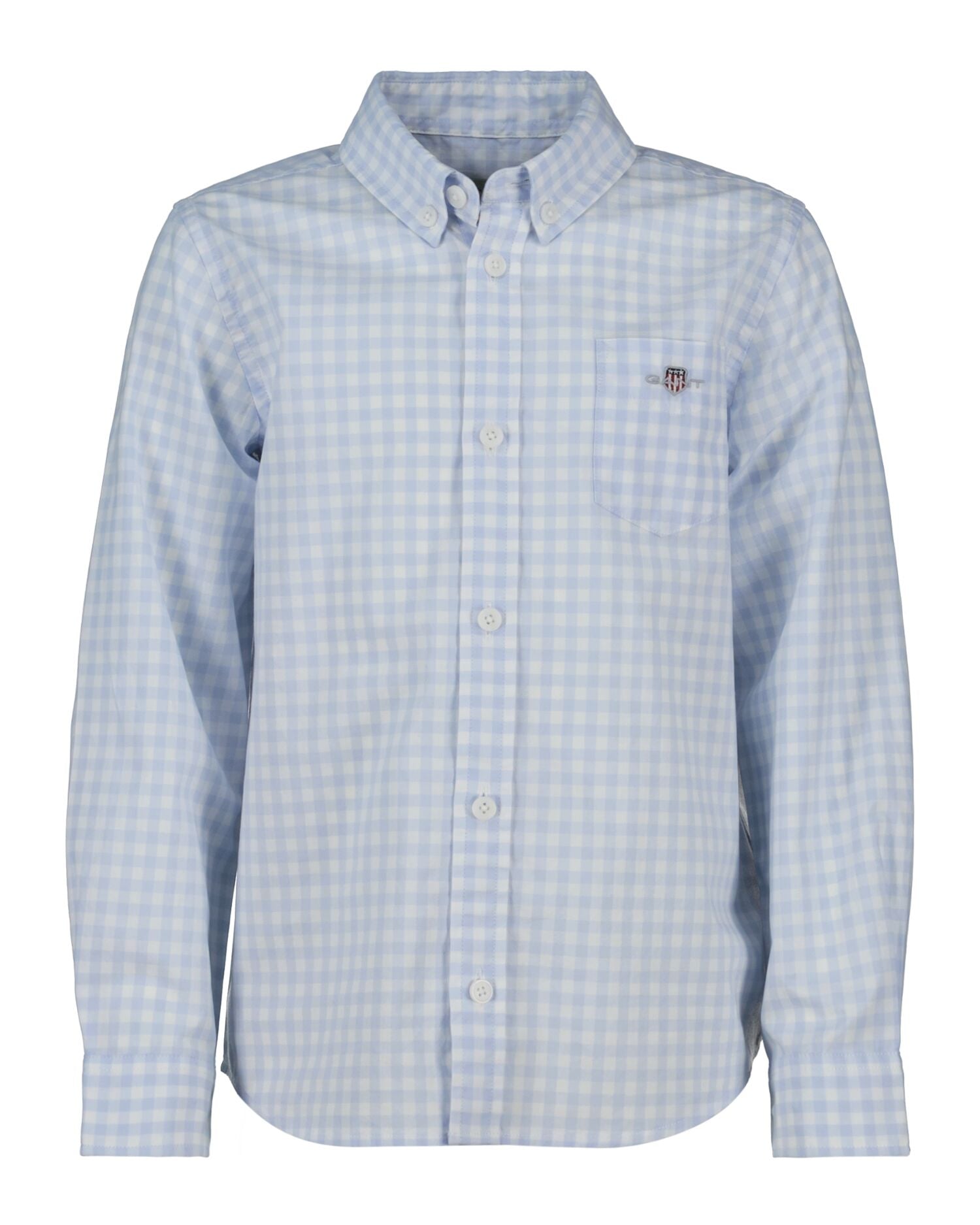 Kids Shield Gingham Poplin Shirt Light Blue / 92