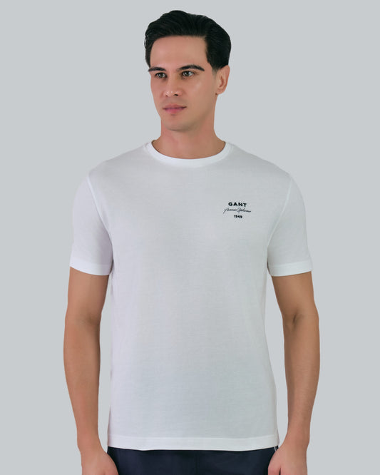 Logo Script Pique Tshirt White / M