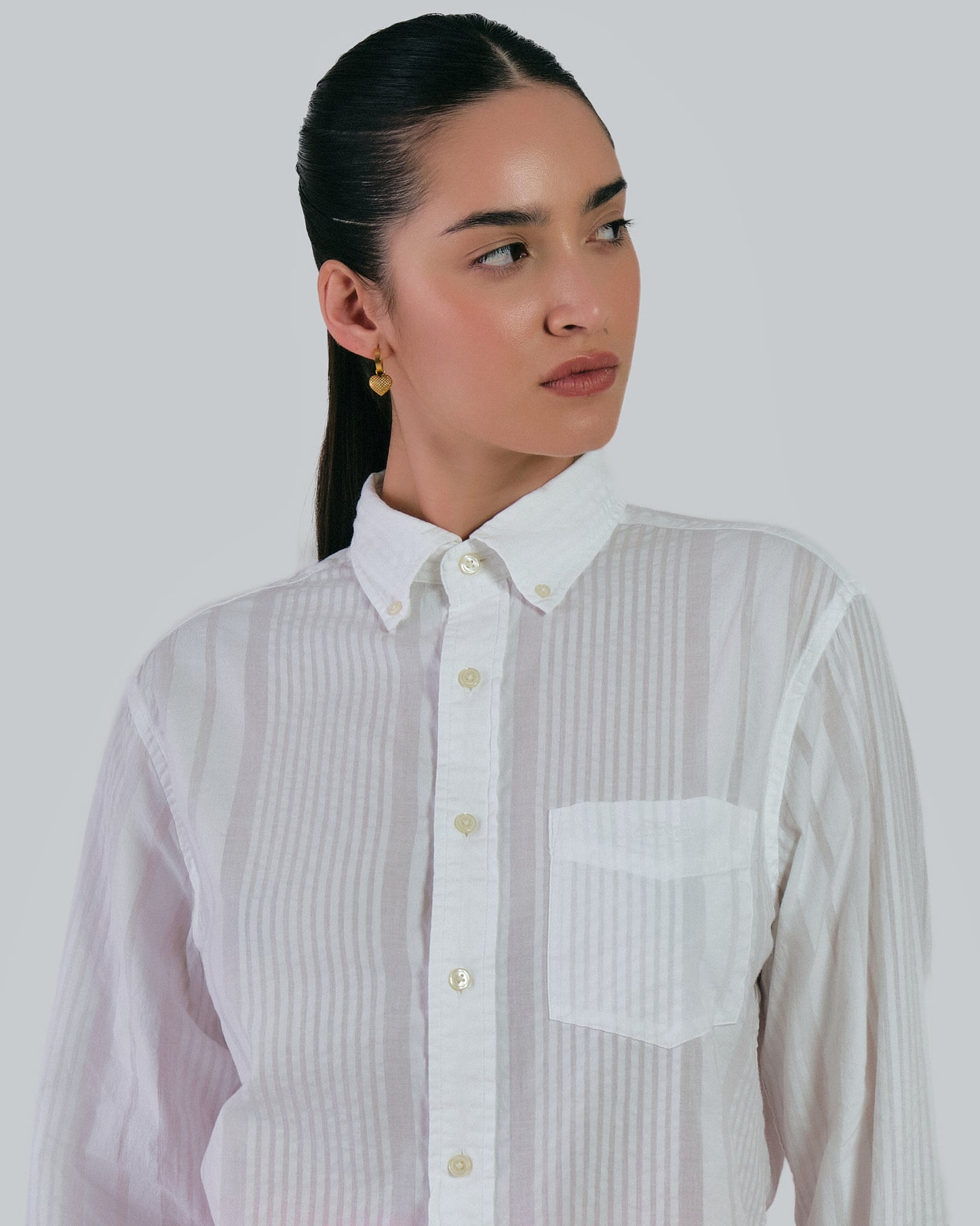 GANT Regular Fit Seersucker Stripe Shirt White / M