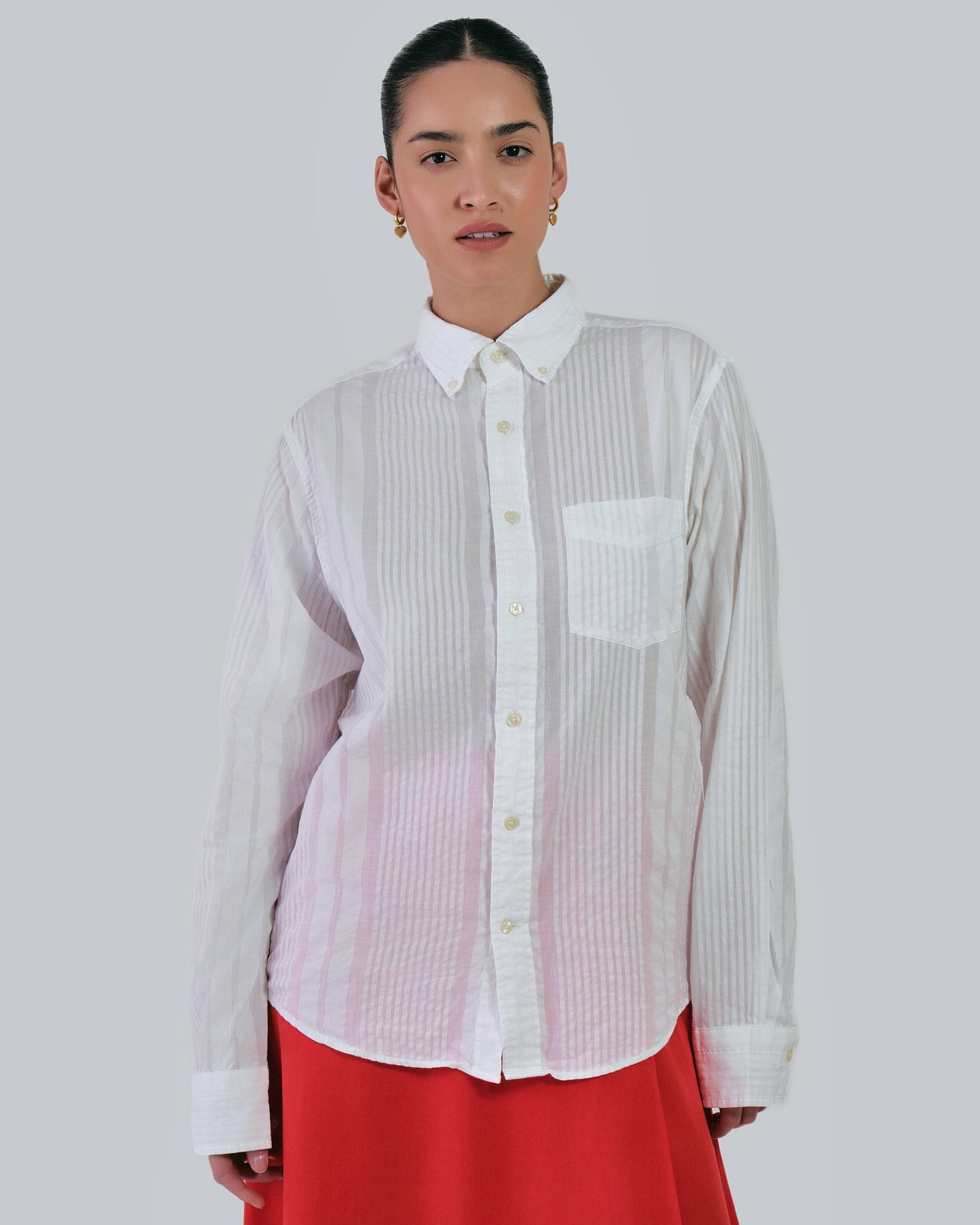 GANT Regular Fit Seersucker Stripe Shirt White / M