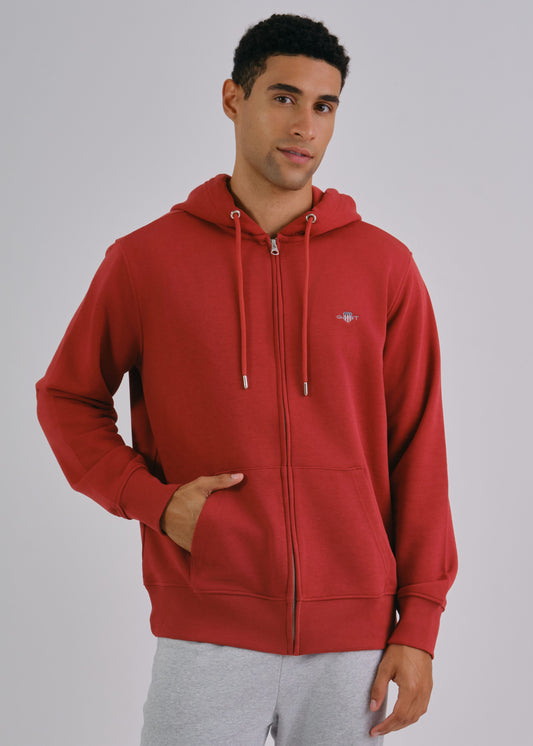 Regular Fit Shield Full Zip Hoodie Iron Red / M